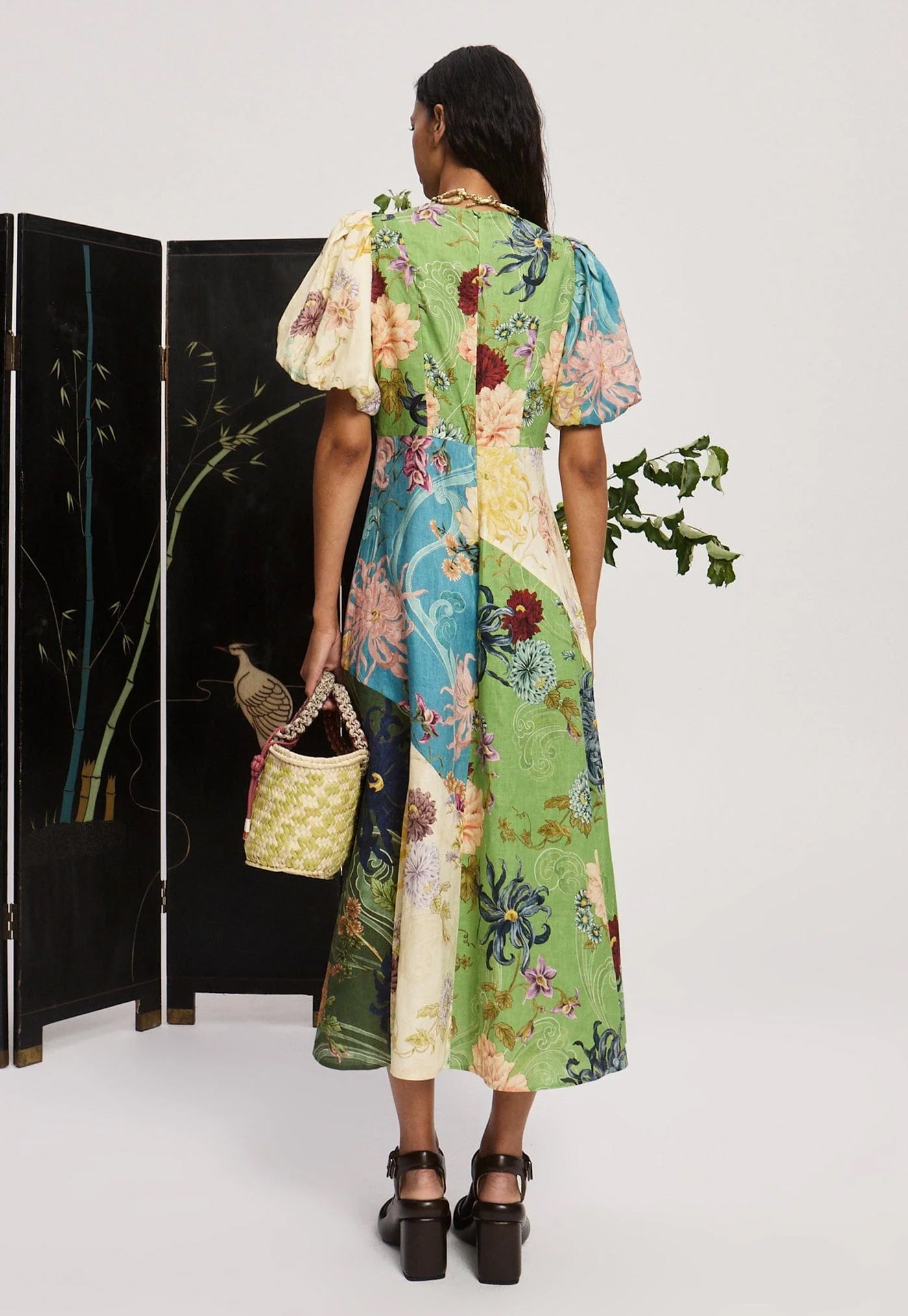 Avery Spliced Midi Dress - Multi