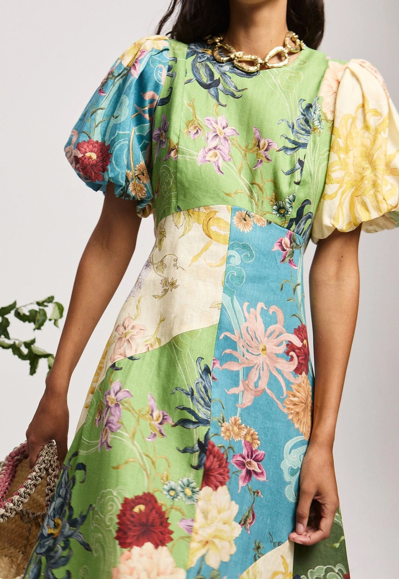 Avery Spliced Midi Dress - Multi