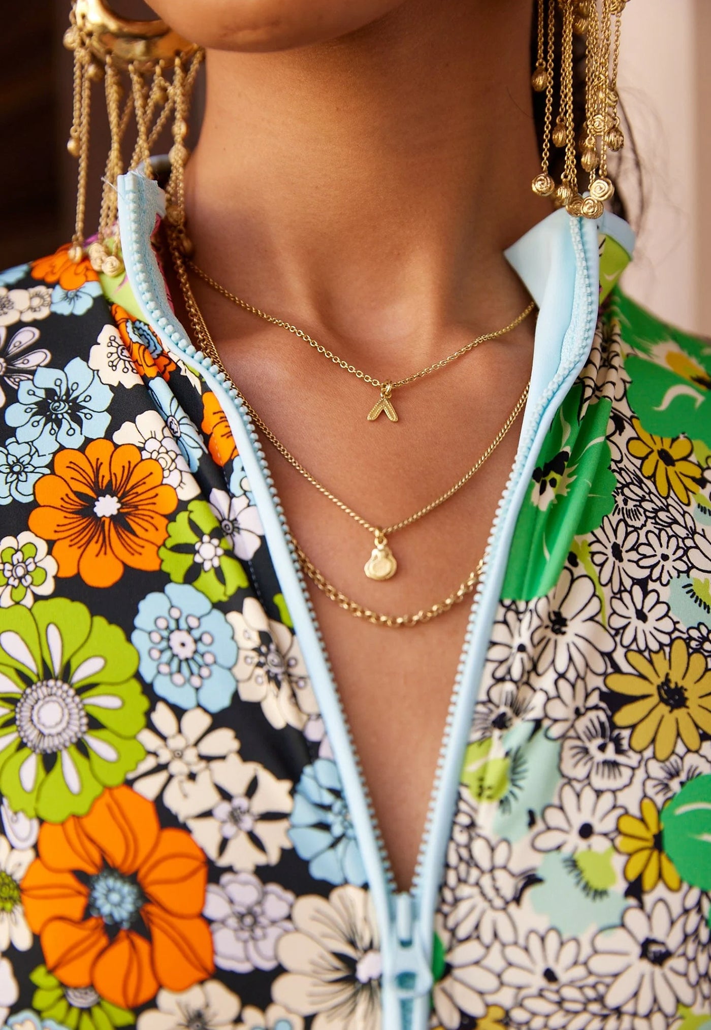 Le Jardin Multi Charm Necklace - Gold