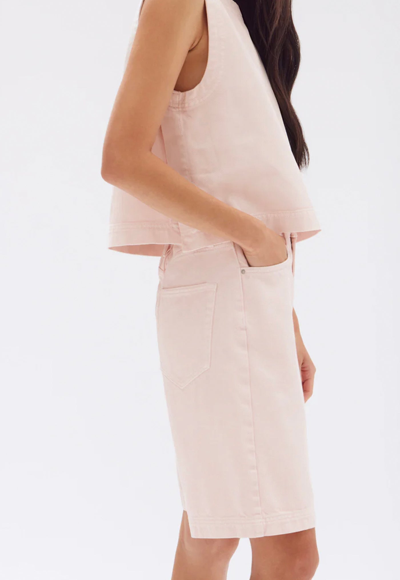 Relaxed Denim Short - Pomello