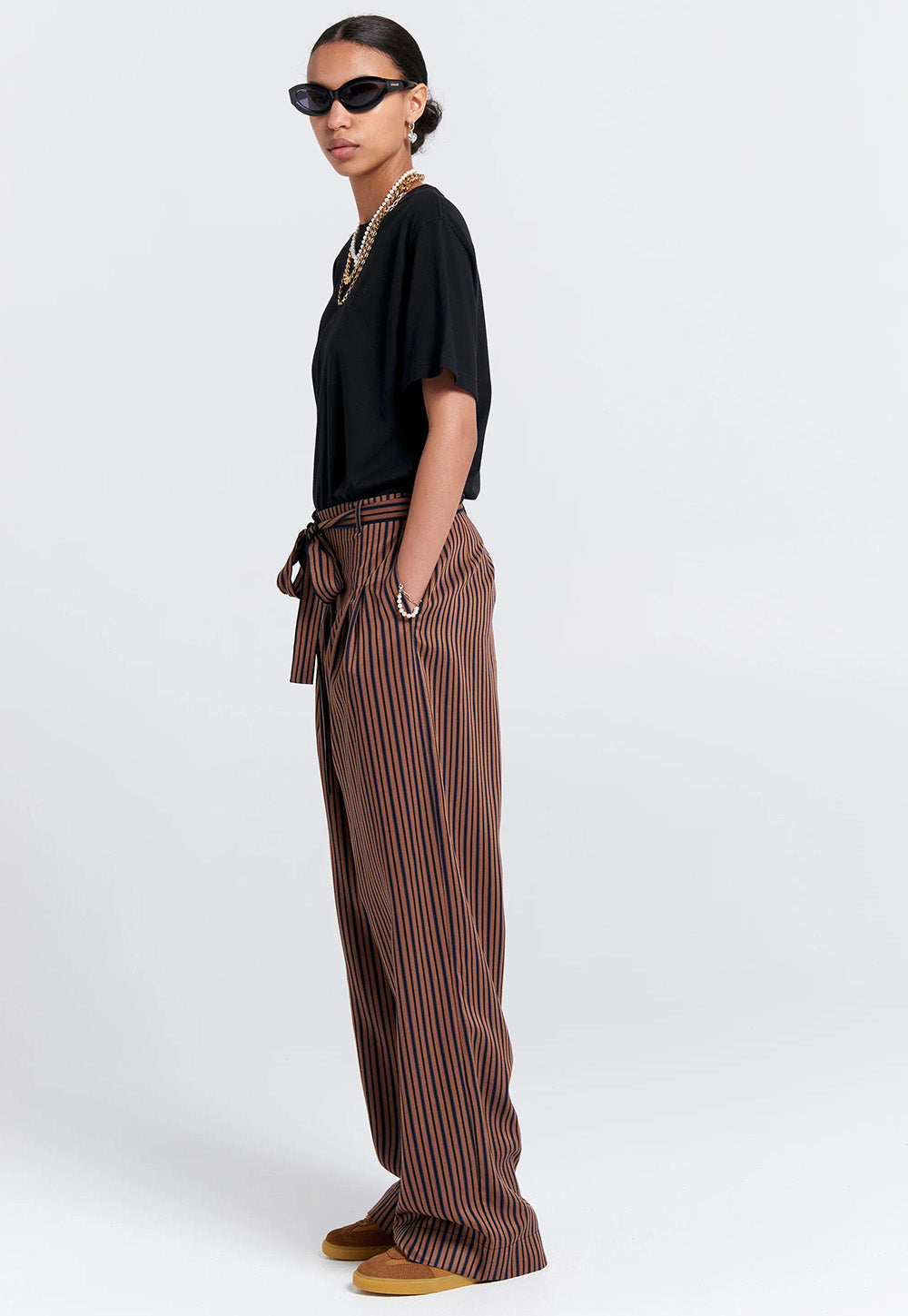 Avenue Pant - Brown Multi Stripe