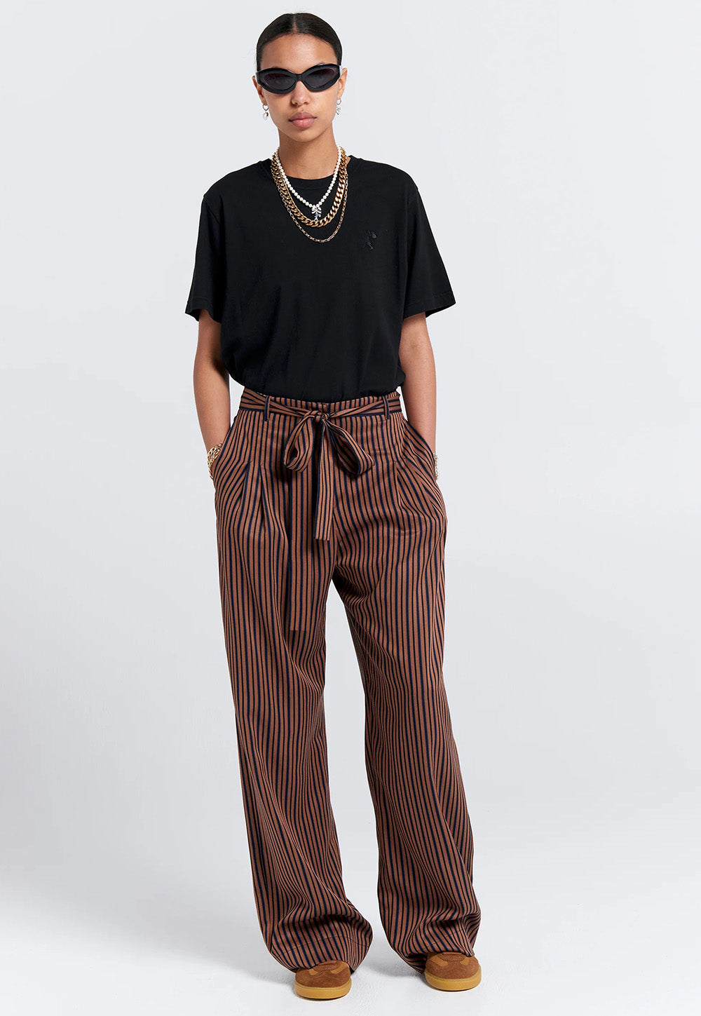 Avenue Pant - Brown Multi Stripe