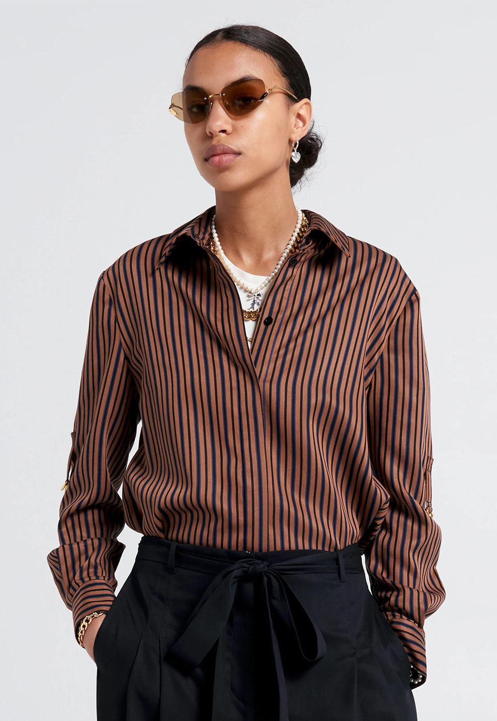 Avenue Shirt - Brown Multi Stripe