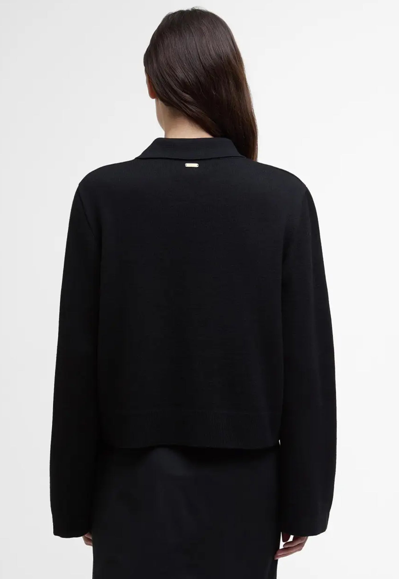 Alma Knitted Zip Through Cardigan - Black/Sand