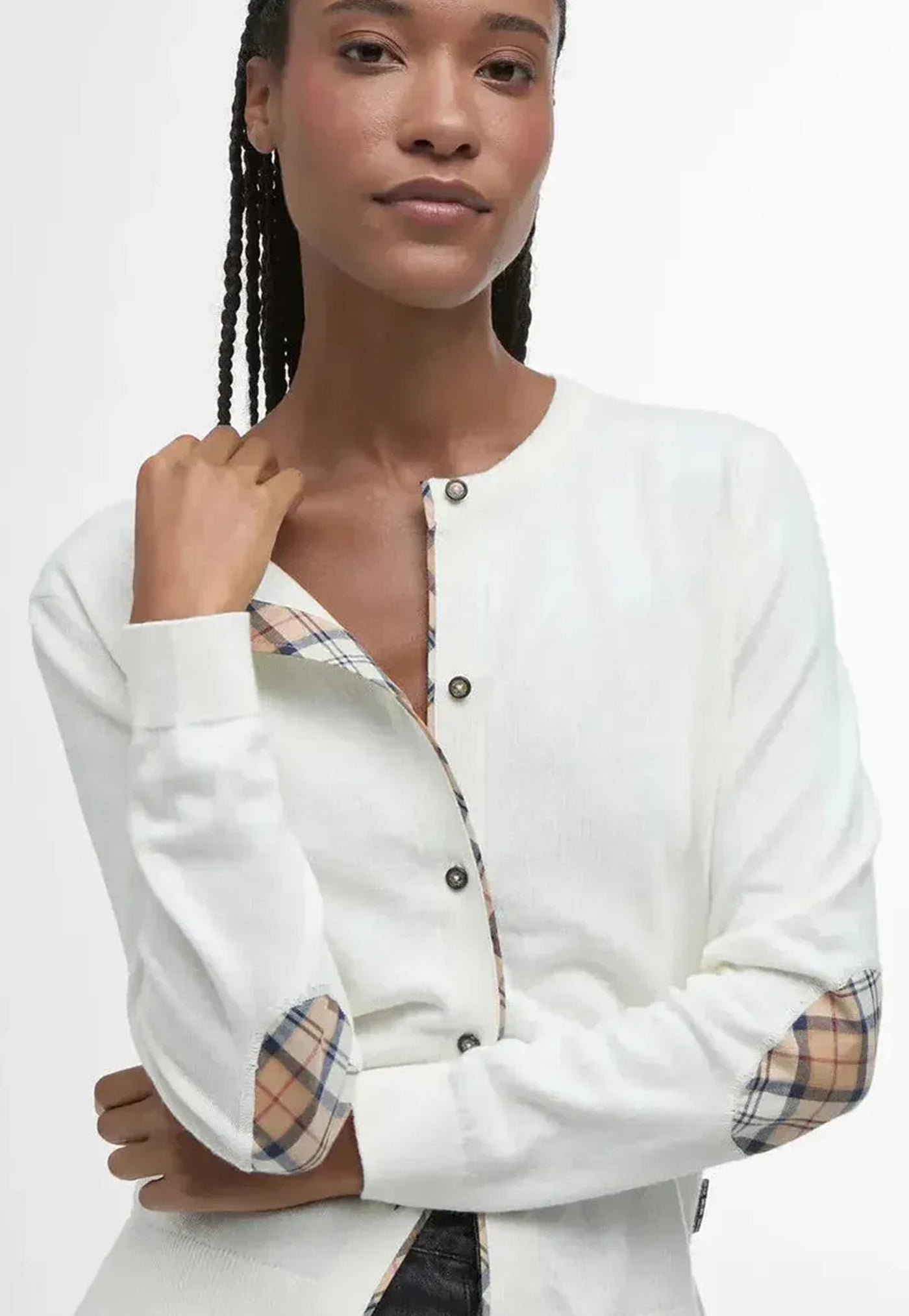 Bredon Knitted Cardigan  - Cloud/Hessian