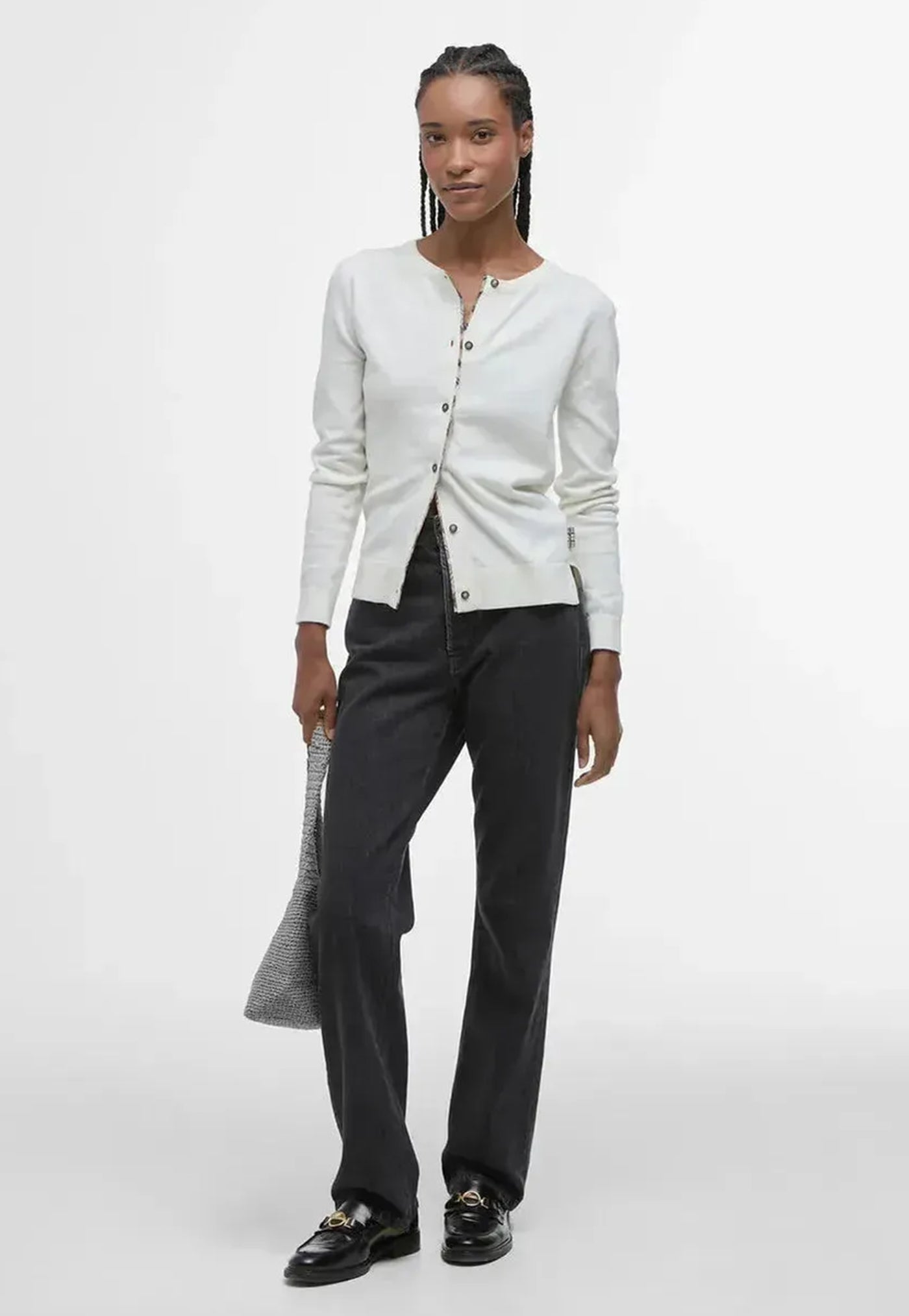 Bredon Knitted Cardigan  - Cloud/Hessian