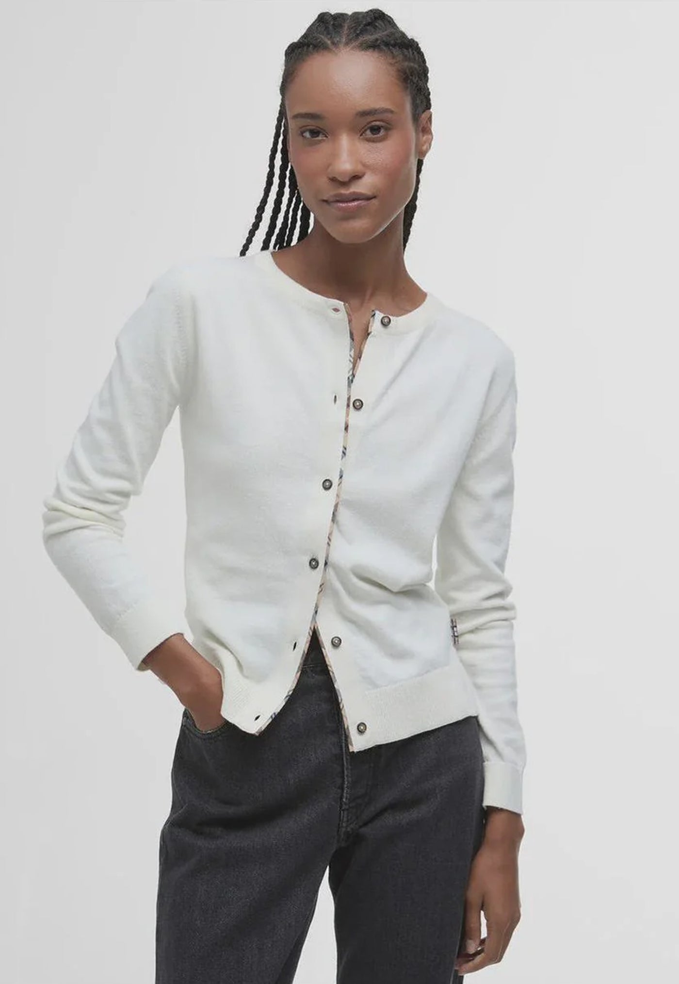 Bredon Knitted Cardigan  - Cloud/Hessian