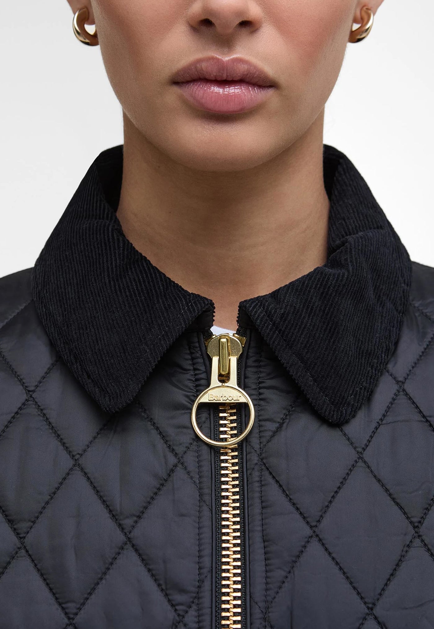 Fitted Beadnell Quilted Jacket - Black/Classic