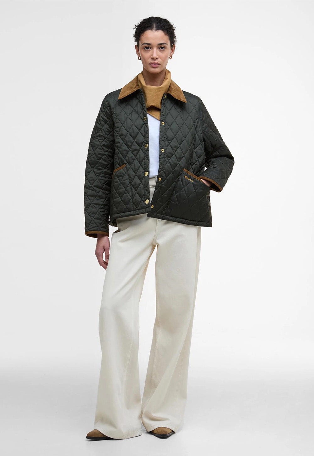 Icons Cropped Liddesdale Quilted Jacket - Sage/Ancient