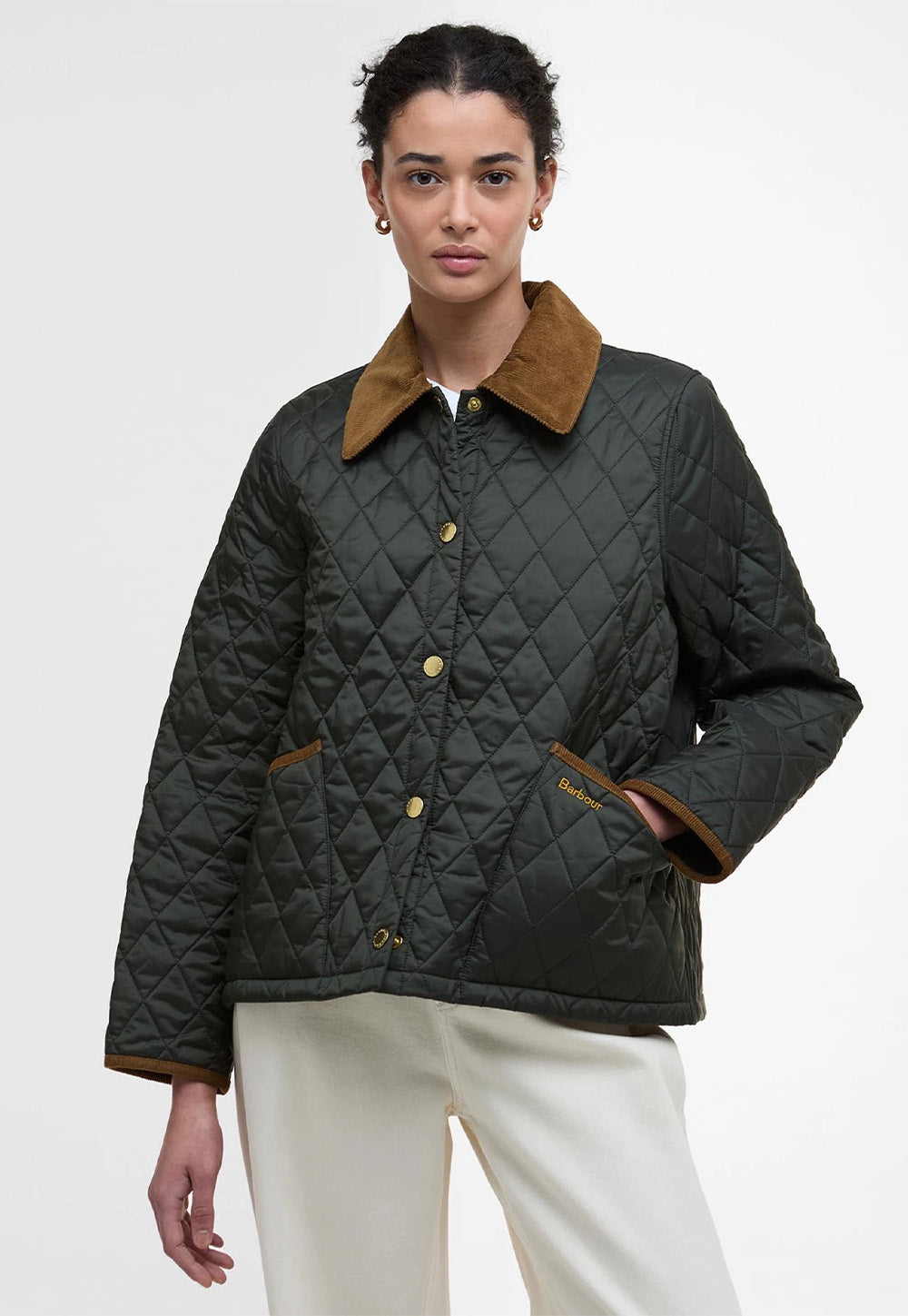 Icons Cropped Liddesdale Quilted Jacket - Sage/Ancient