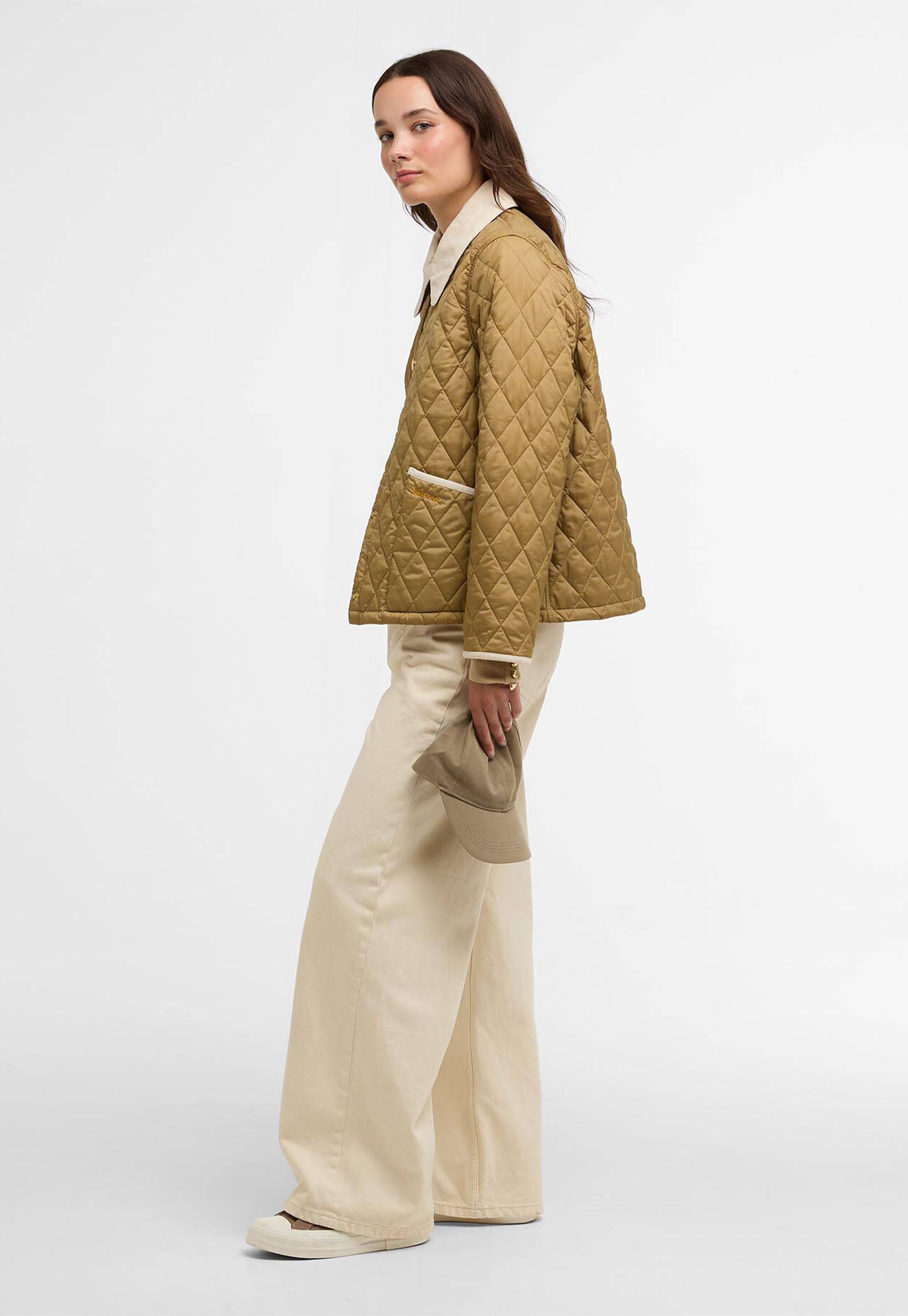 Icons Cropped Liddesdale Quilted Jacket - Sand/Dress/Pearl