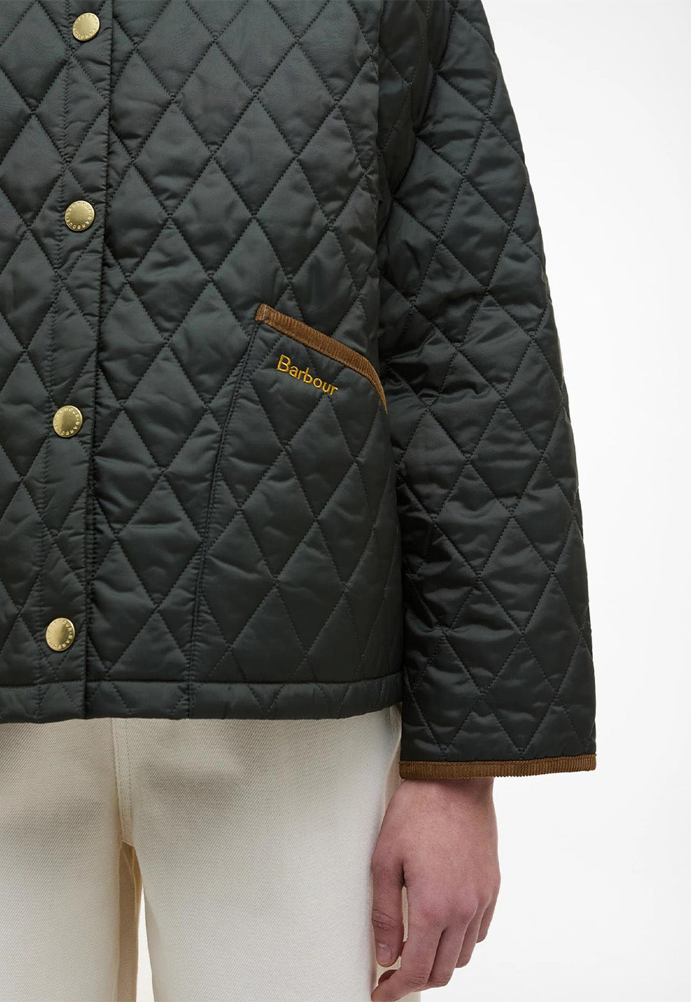 Icons Cropped Liddesdale Quilted Jacket - Sage/Ancient