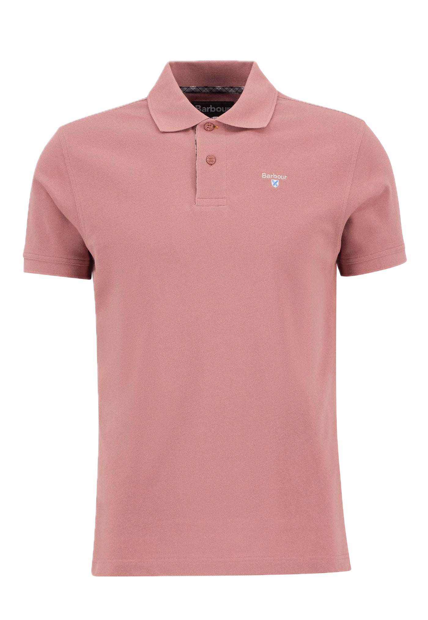 Tartan Pique Polo Shirt - Earth Pink