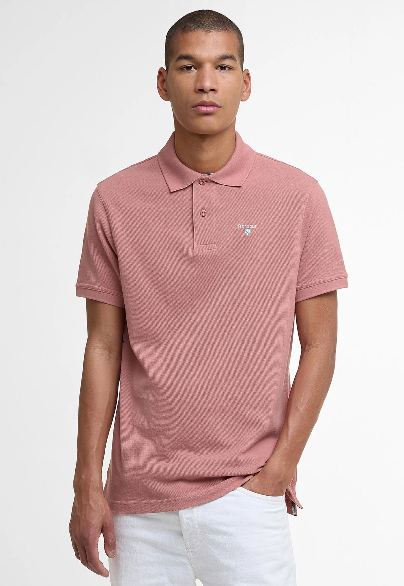 Tartan Pique Polo Shirt - Earth Pink