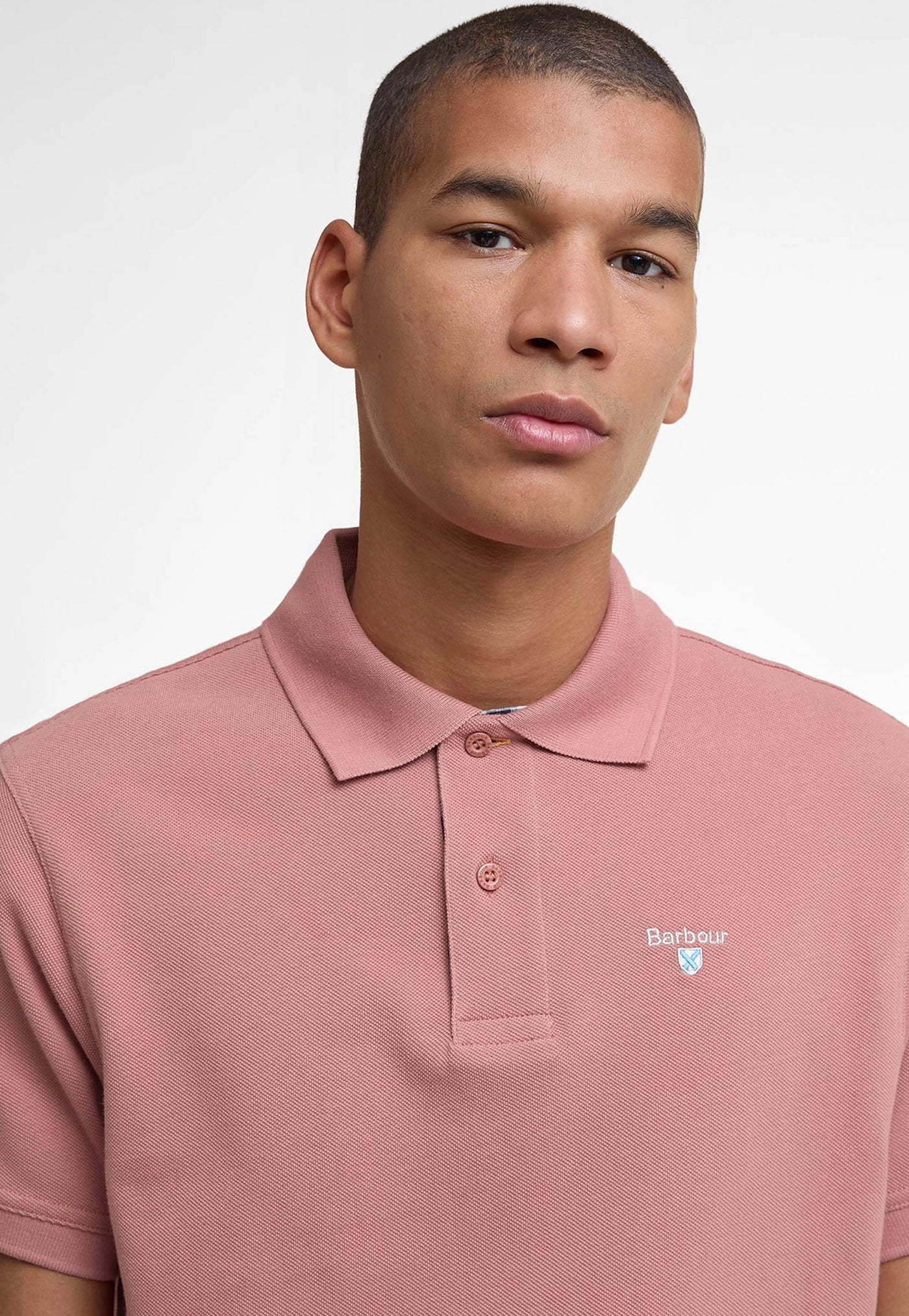 Tartan Pique Polo Shirt - Earth Pink