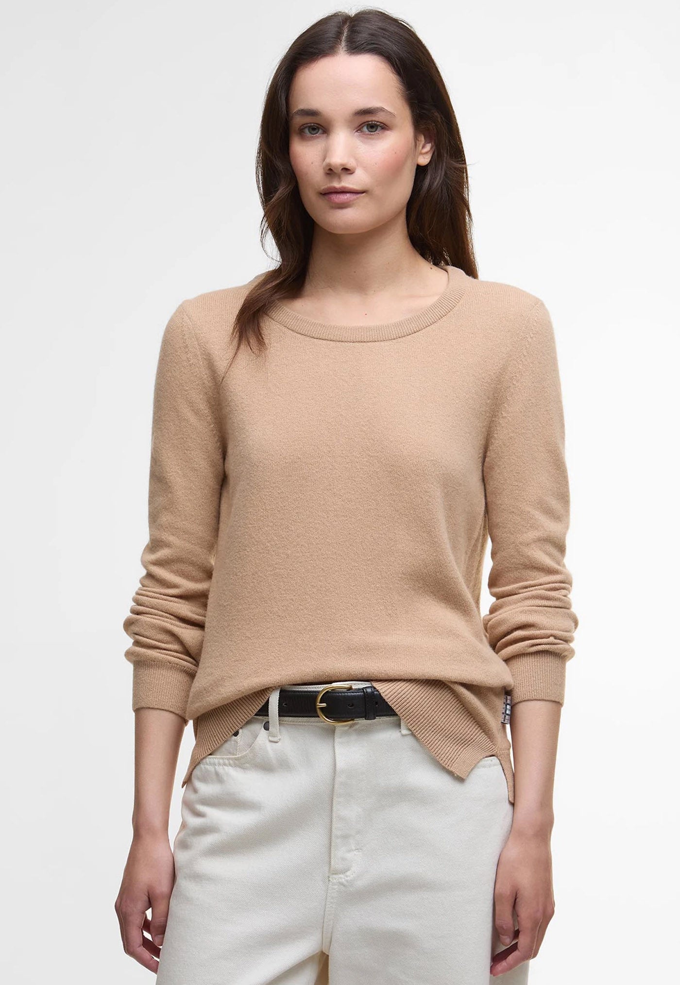 Pendle Crew Knitted Jumper - Pale Camel/Hessian