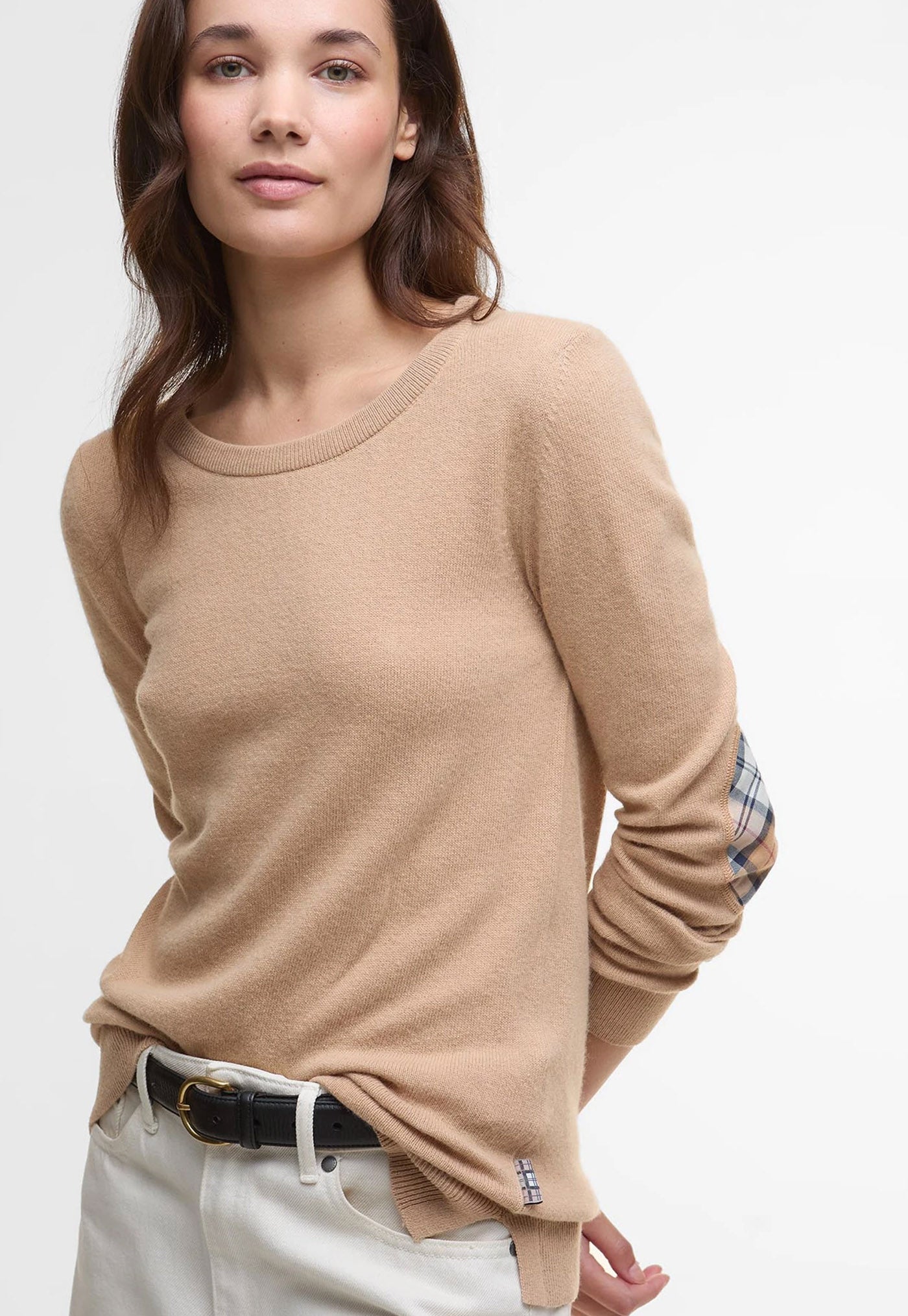 Pendle Crew Knitted Jumper - Pale Camel/Hessian