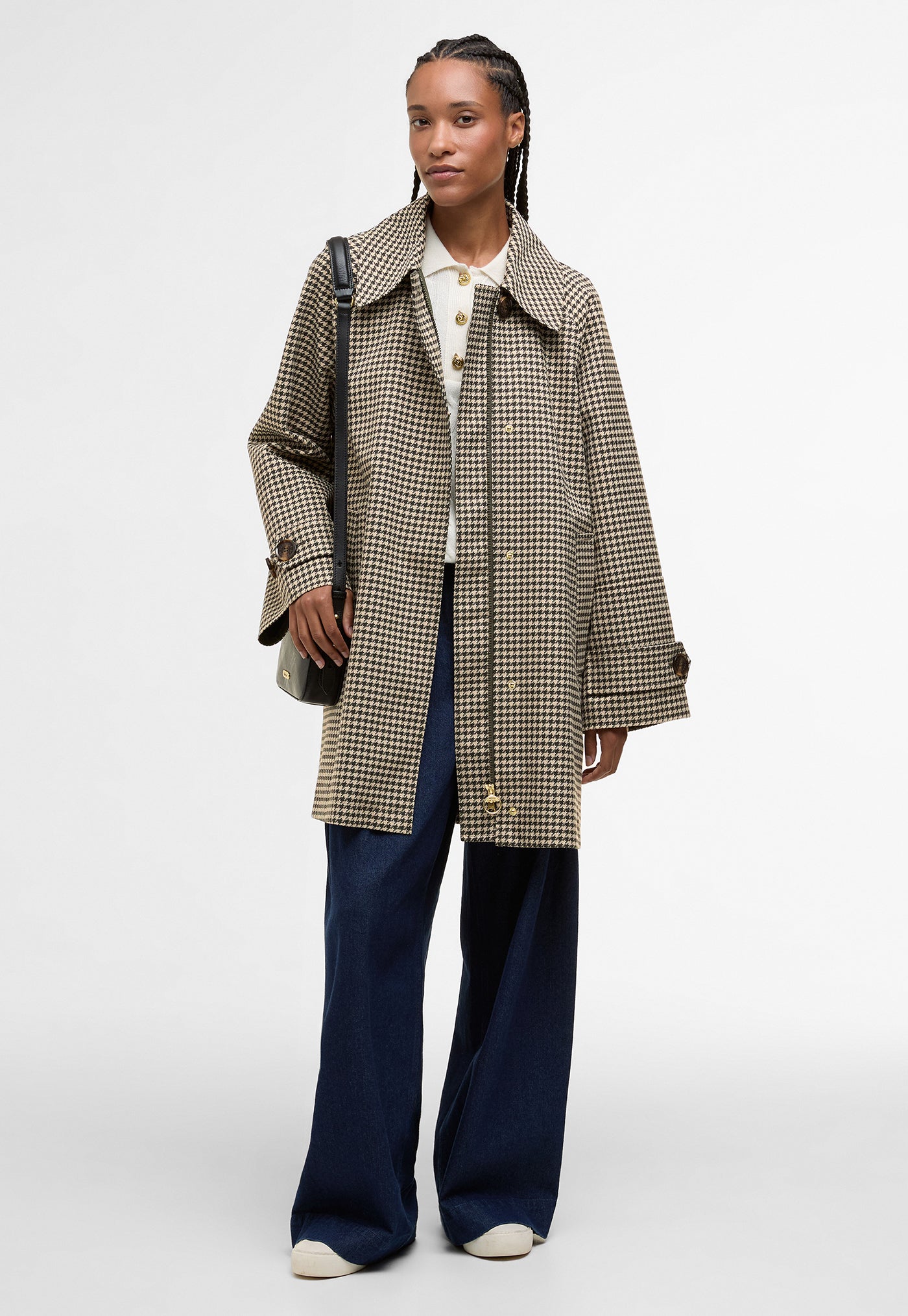 Kennedy Check Showerproof Jacket - Sage Houndstooth/Mist
