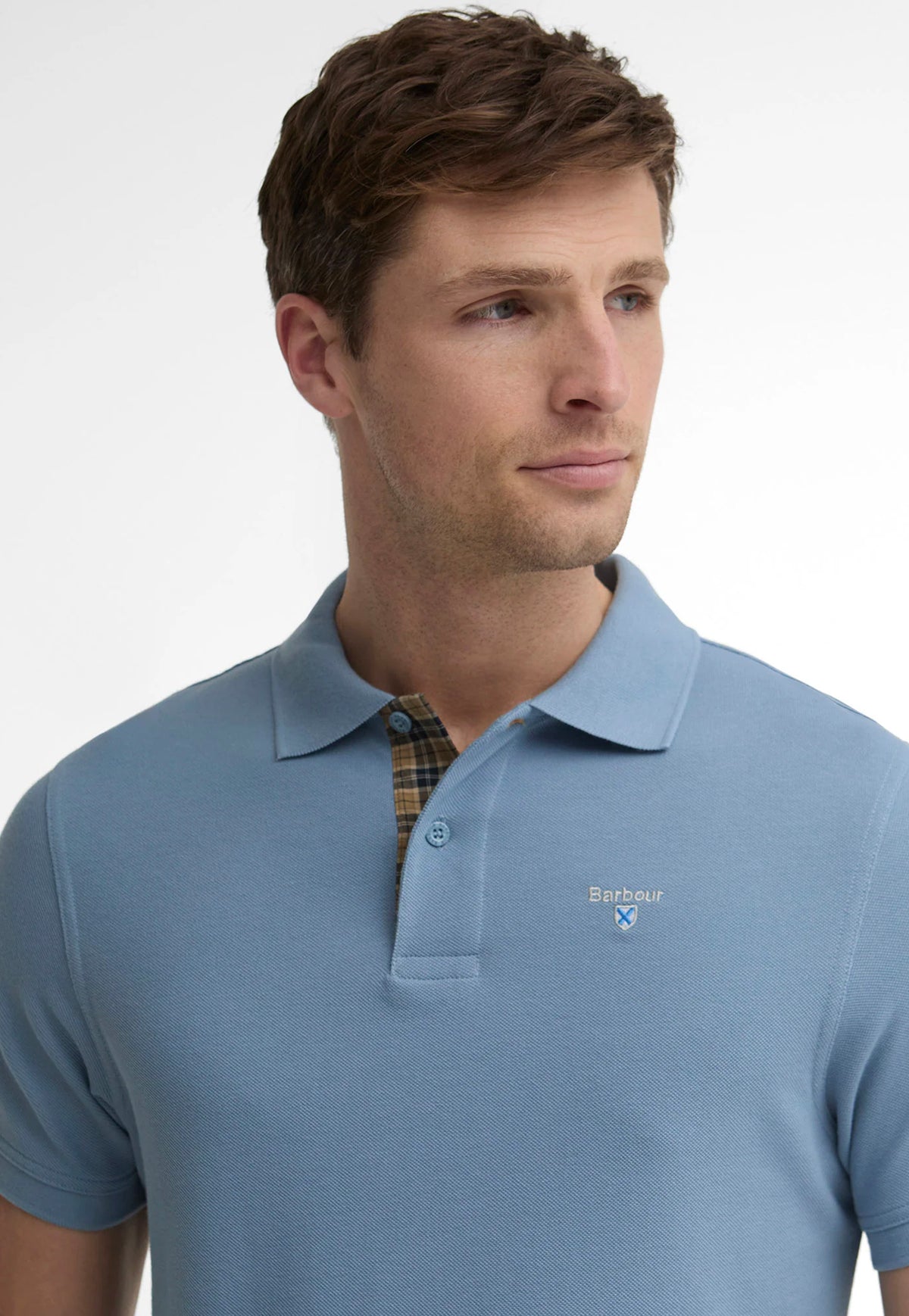 Tartan Pique Polo - Tarn Blue