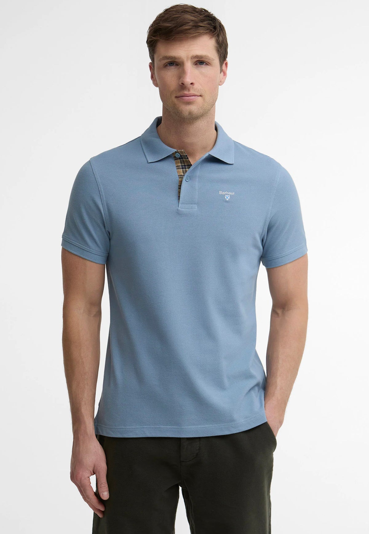 Tartan Pique Polo - Tarn Blue