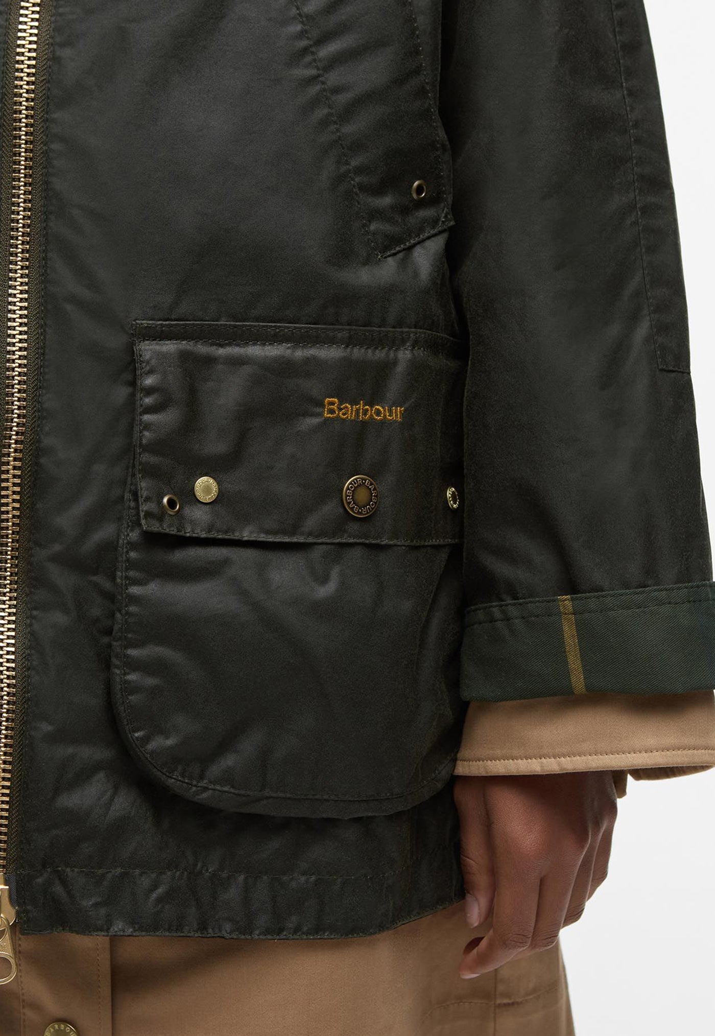 Raelynn Wax Jacket - Olive/Ancient Tartan