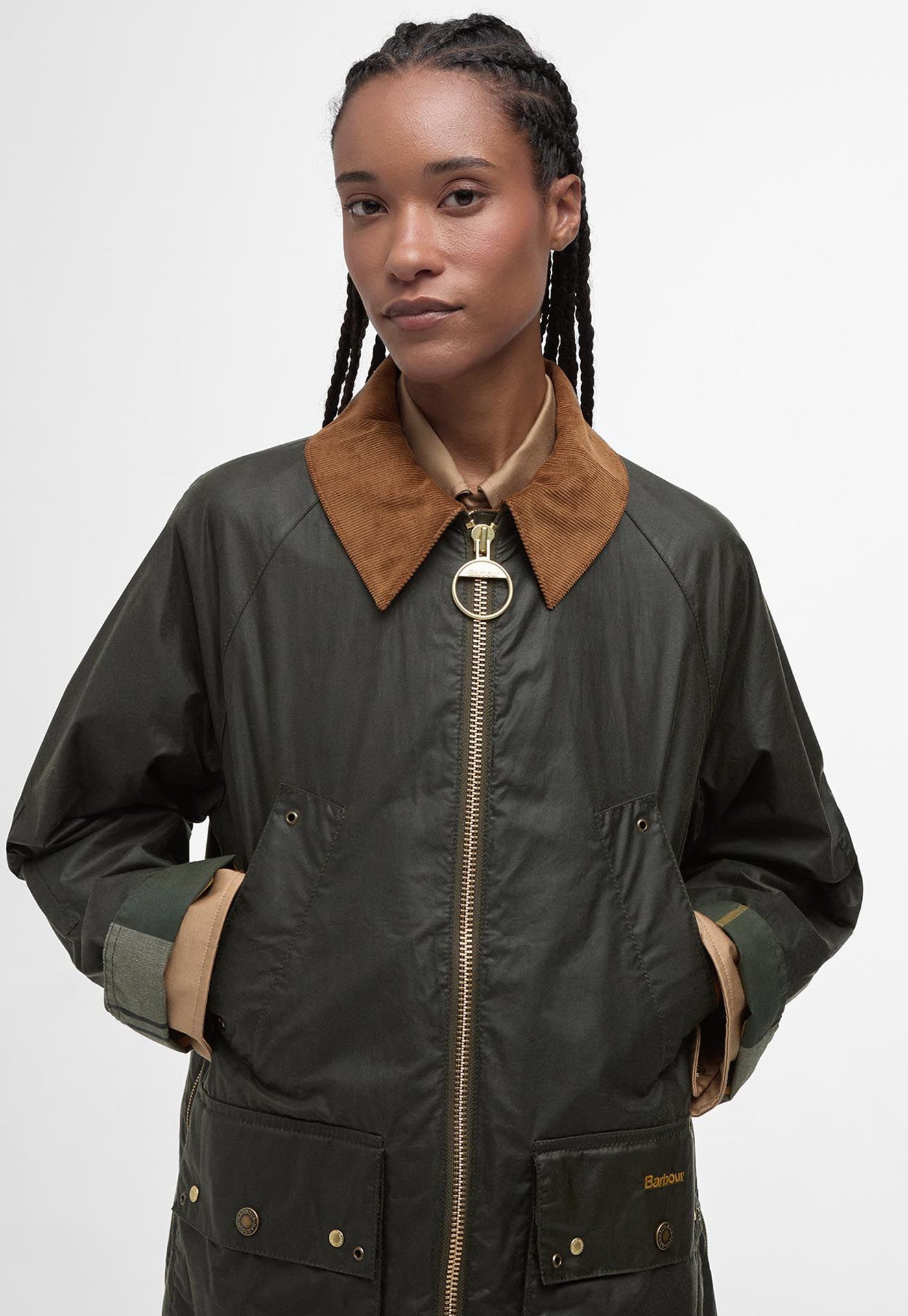 Raelynn Wax Jacket - Olive/Ancient Tartan