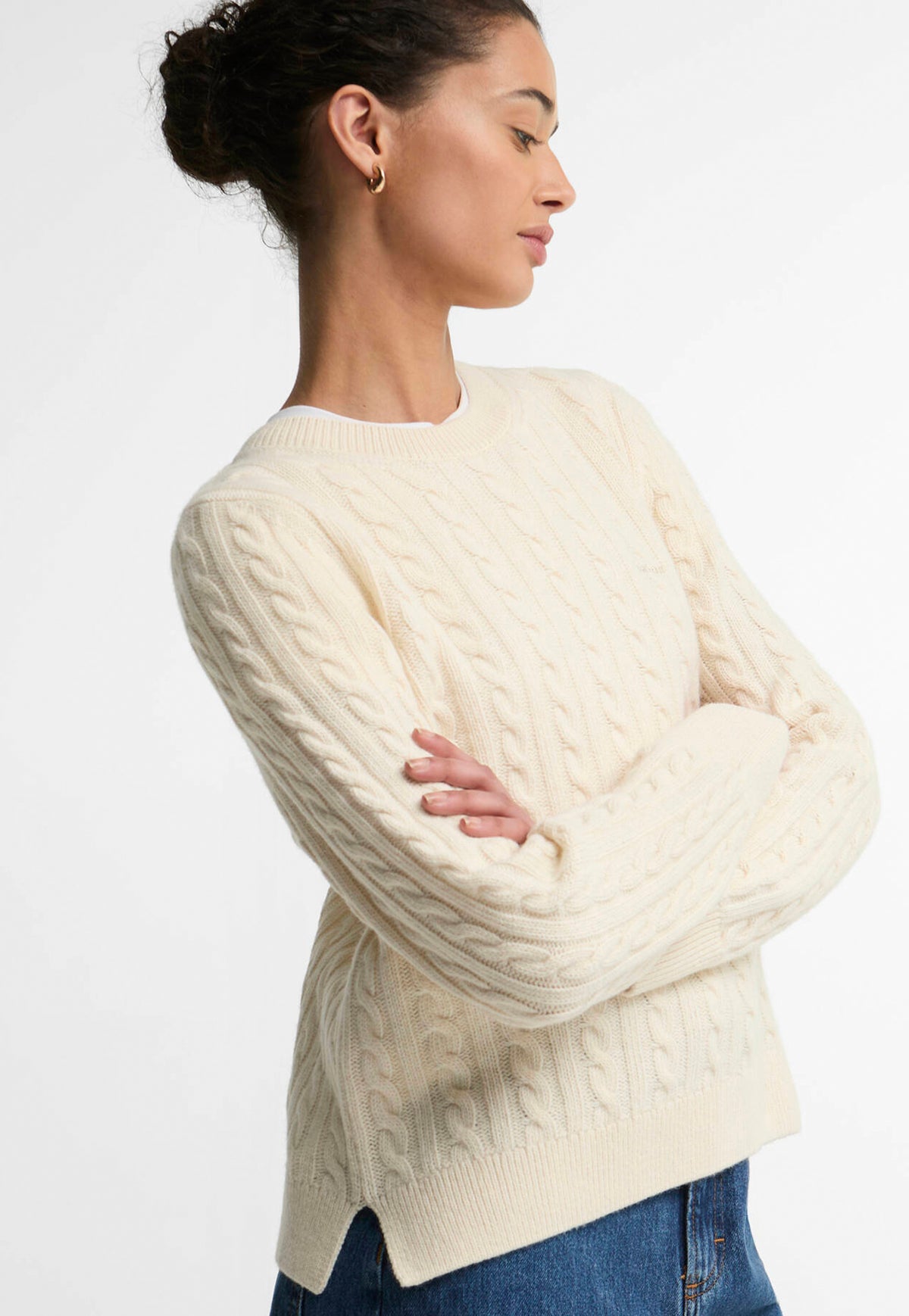Ashdown Cable Knitted Jumper - Ecru