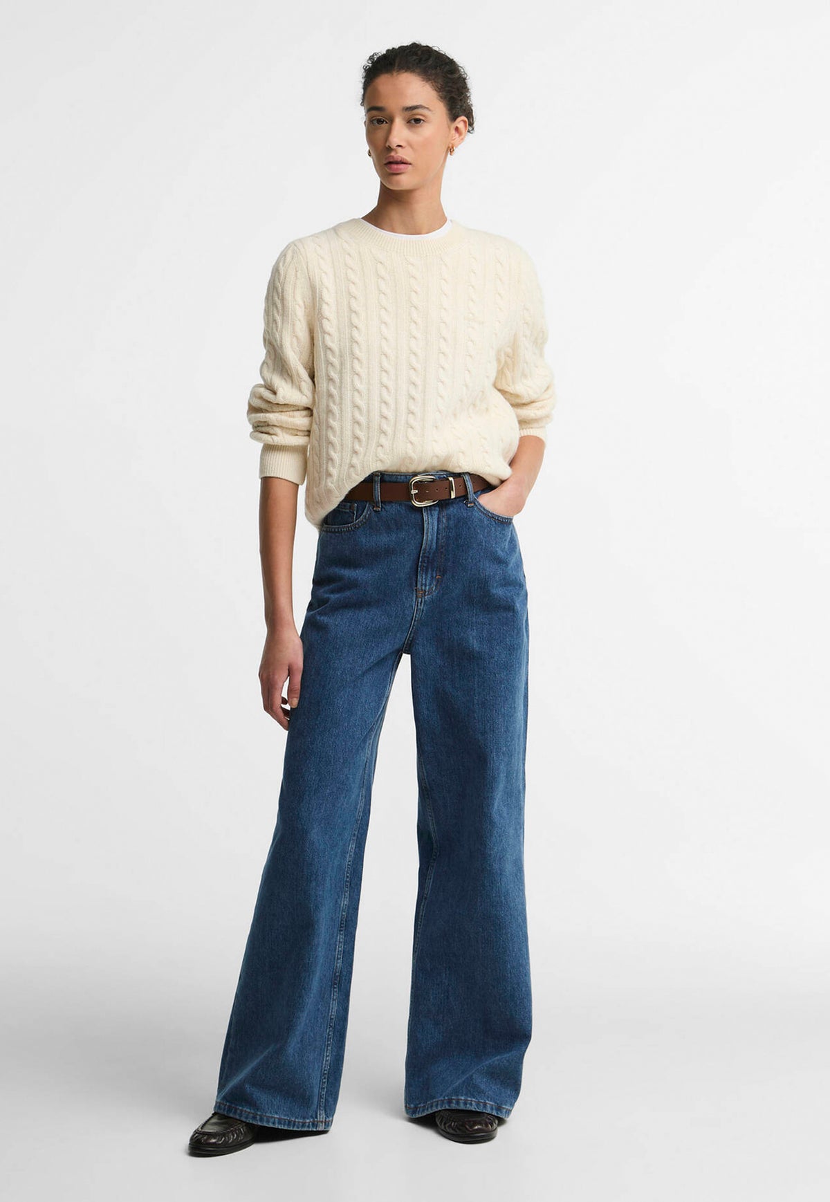 Ashdown Cable Knitted Jumper - Ecru