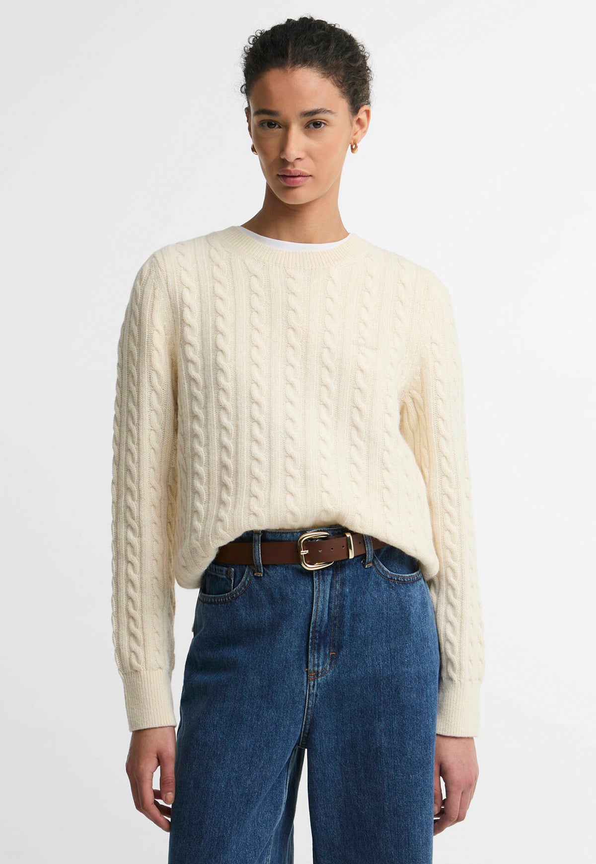 Ashdown Cable Knitted Jumper - Ecru