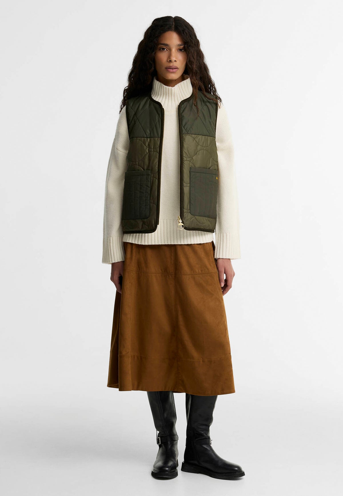 Nunwell Reversible Quilted Liner - Olive/Fern/Ancient