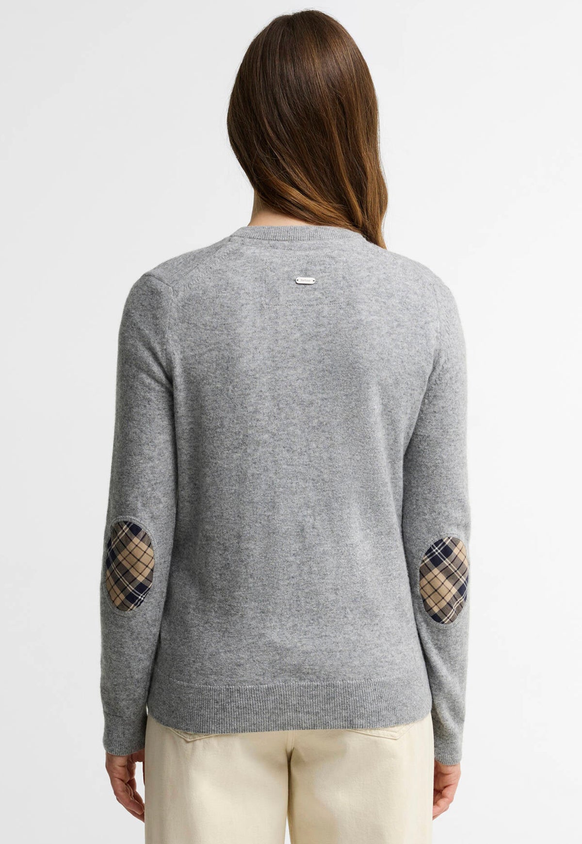 Pendle Knitted Cardigan - Grey Marl/Birchwood Tartan