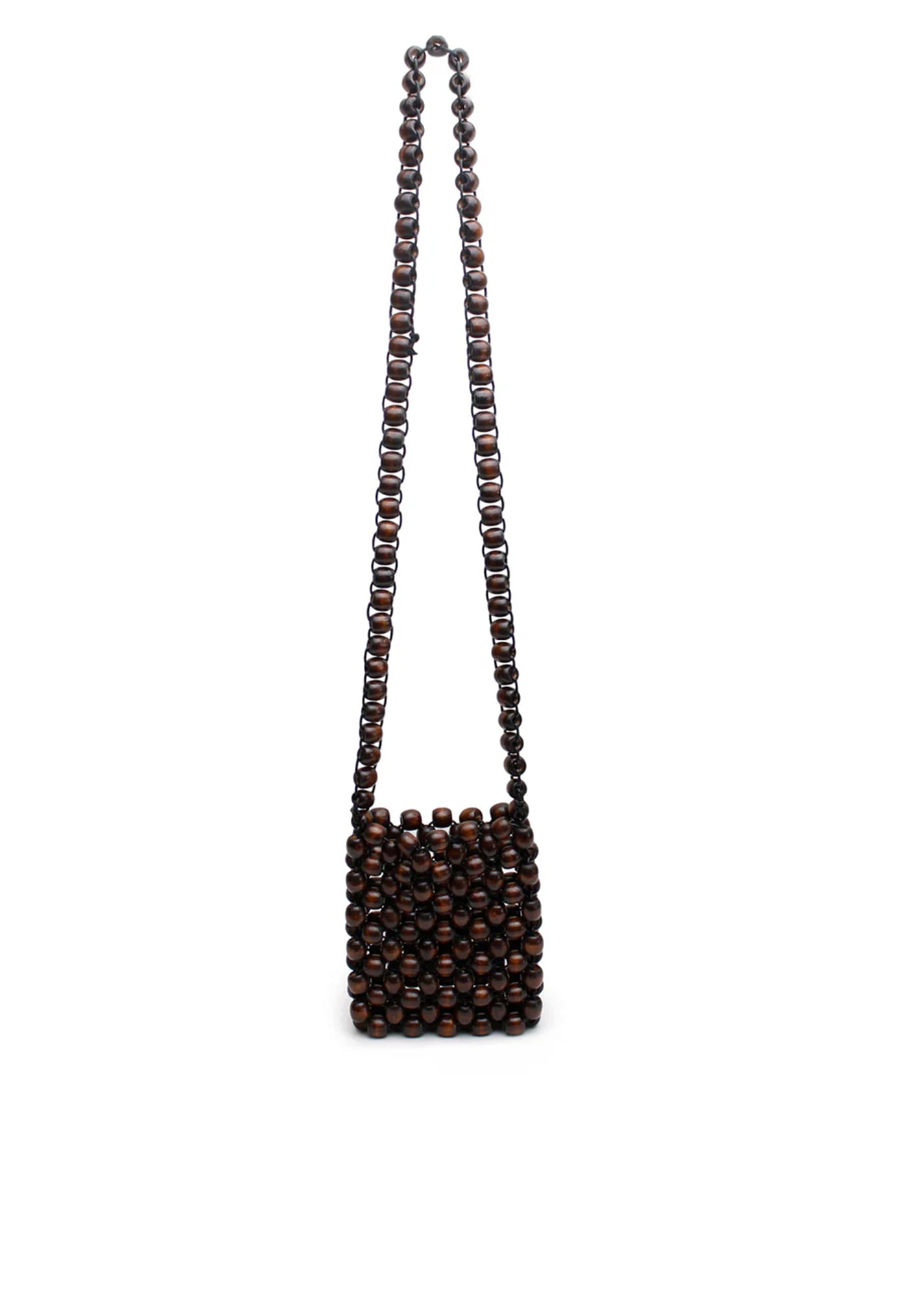 Beaded Crossbody Bag - Brown