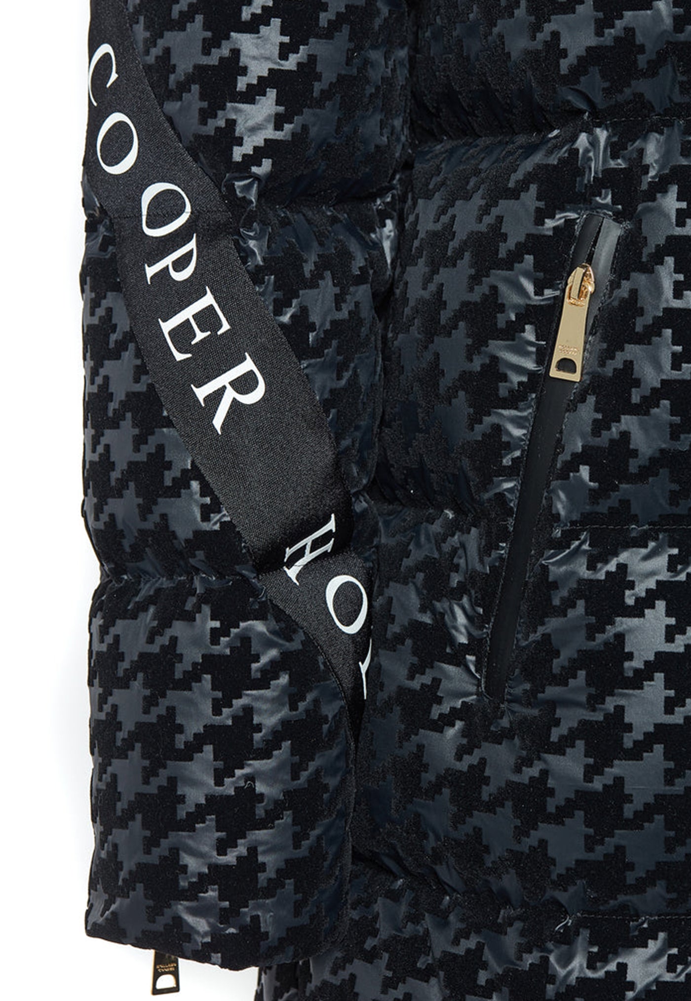 Camden Longline Coat - Mono Houndstooth