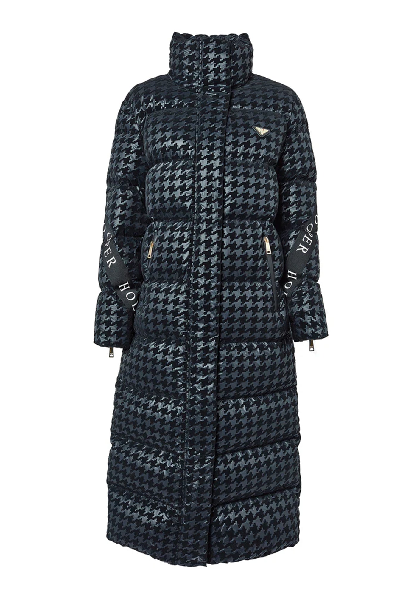 Camden Longline Coat - Mono Houndstooth