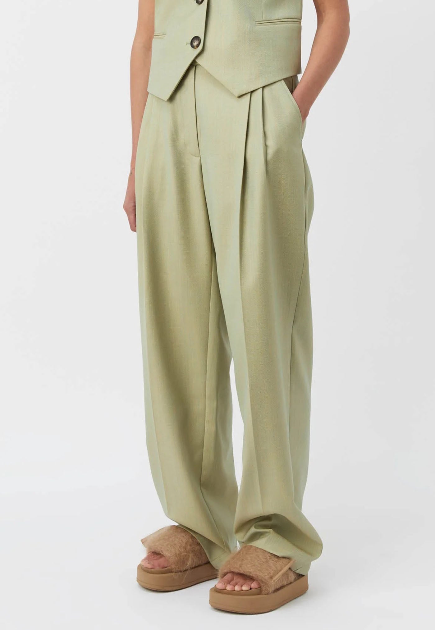Jaccard Wool Pant - Lime Blue sold by Angel Divine