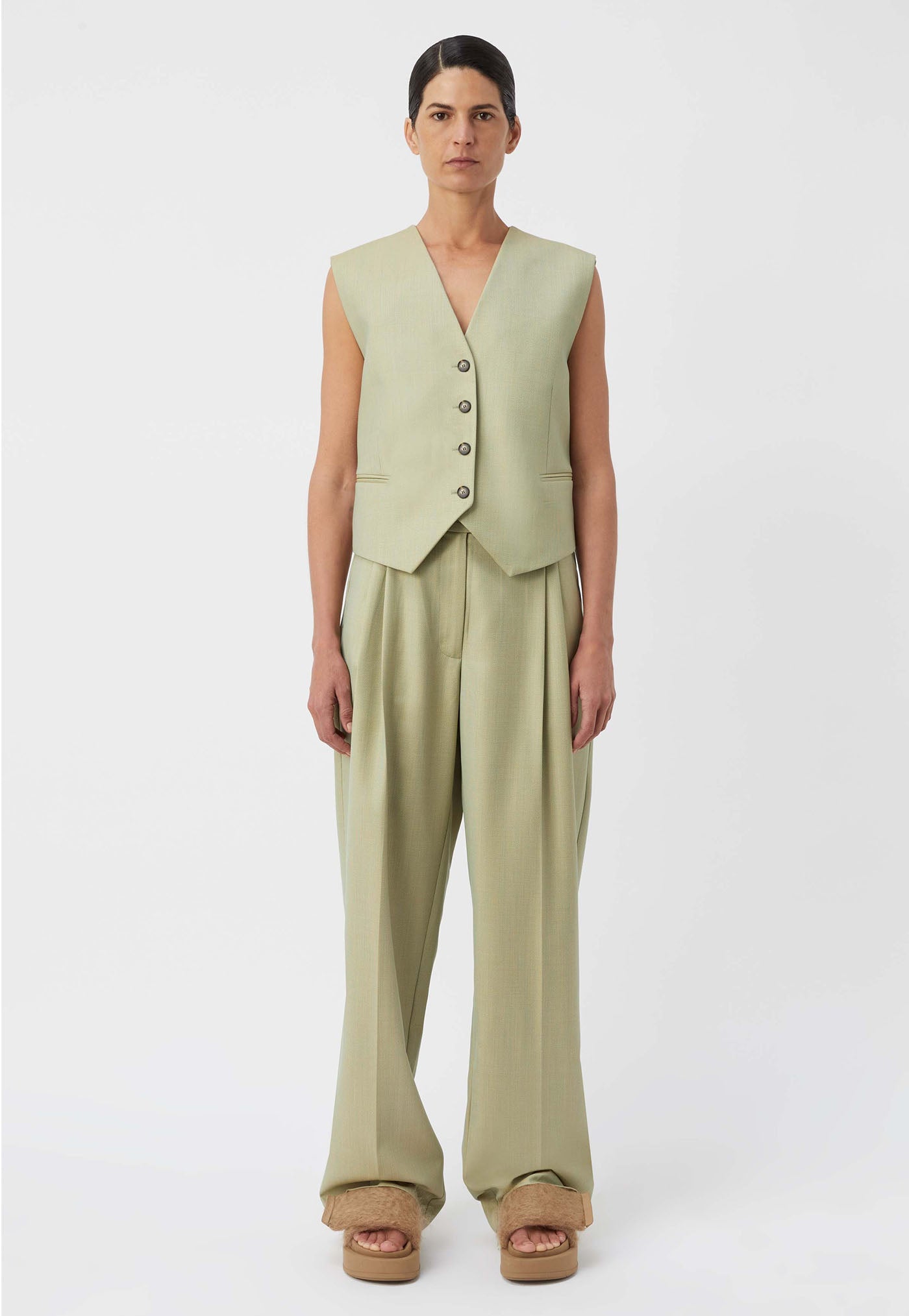 Jaccard Wool Pant - Lime Blue sold by Angel Divine