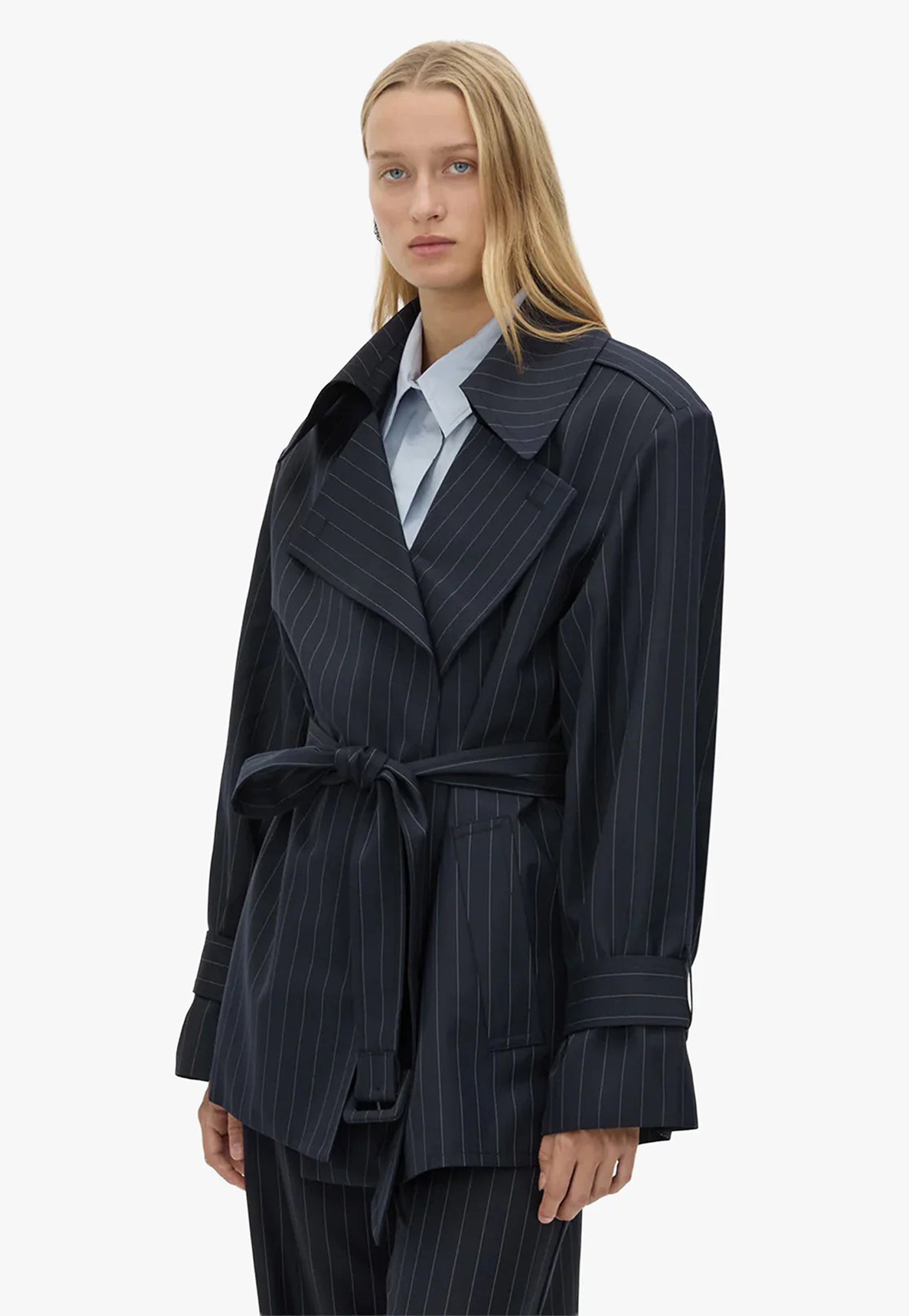 Brody Short Trench Coat - French Navy