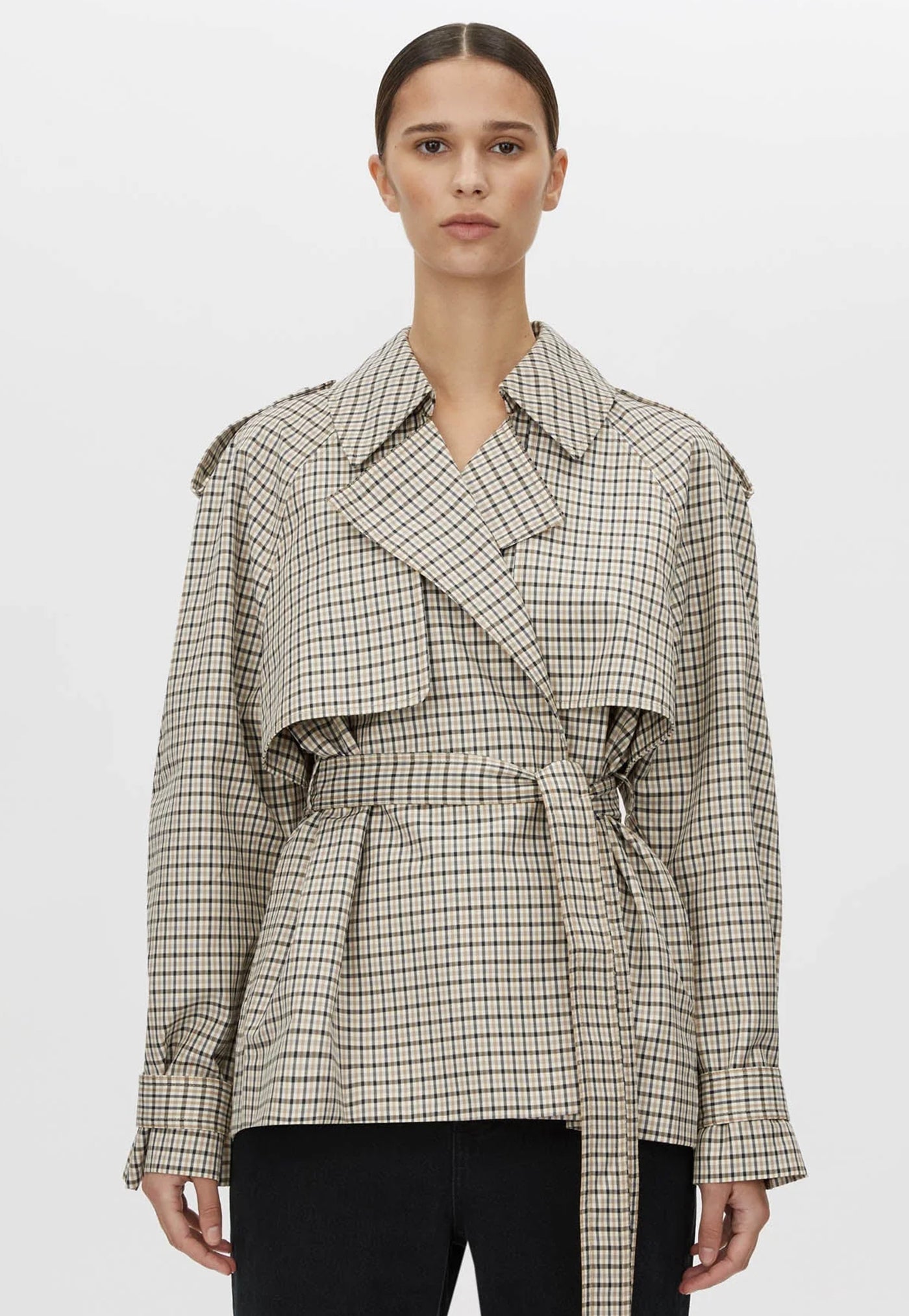 Burdock Check Trench Jacket - Birch Check