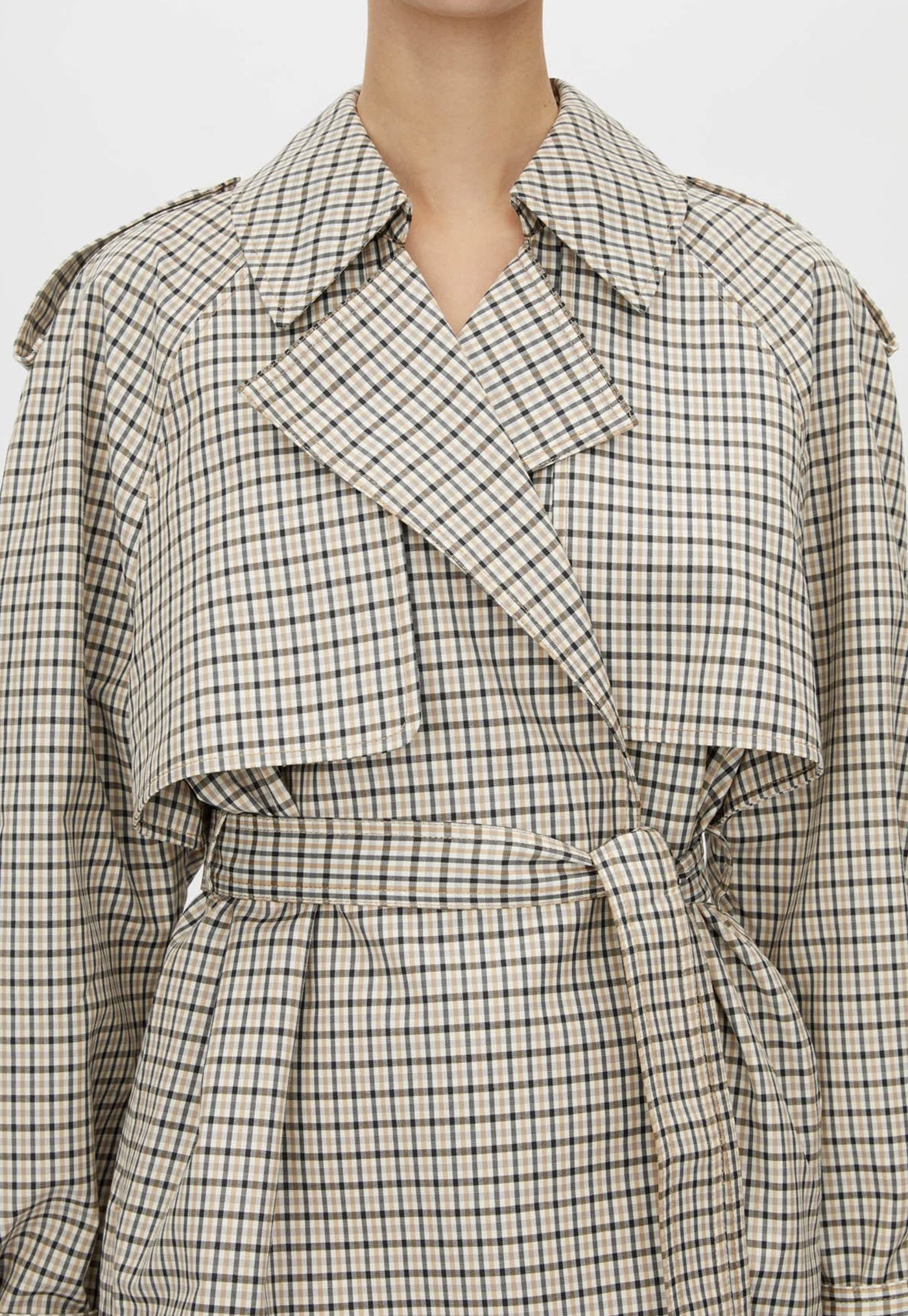 Burdock Check Trench Jacket - Birch Check