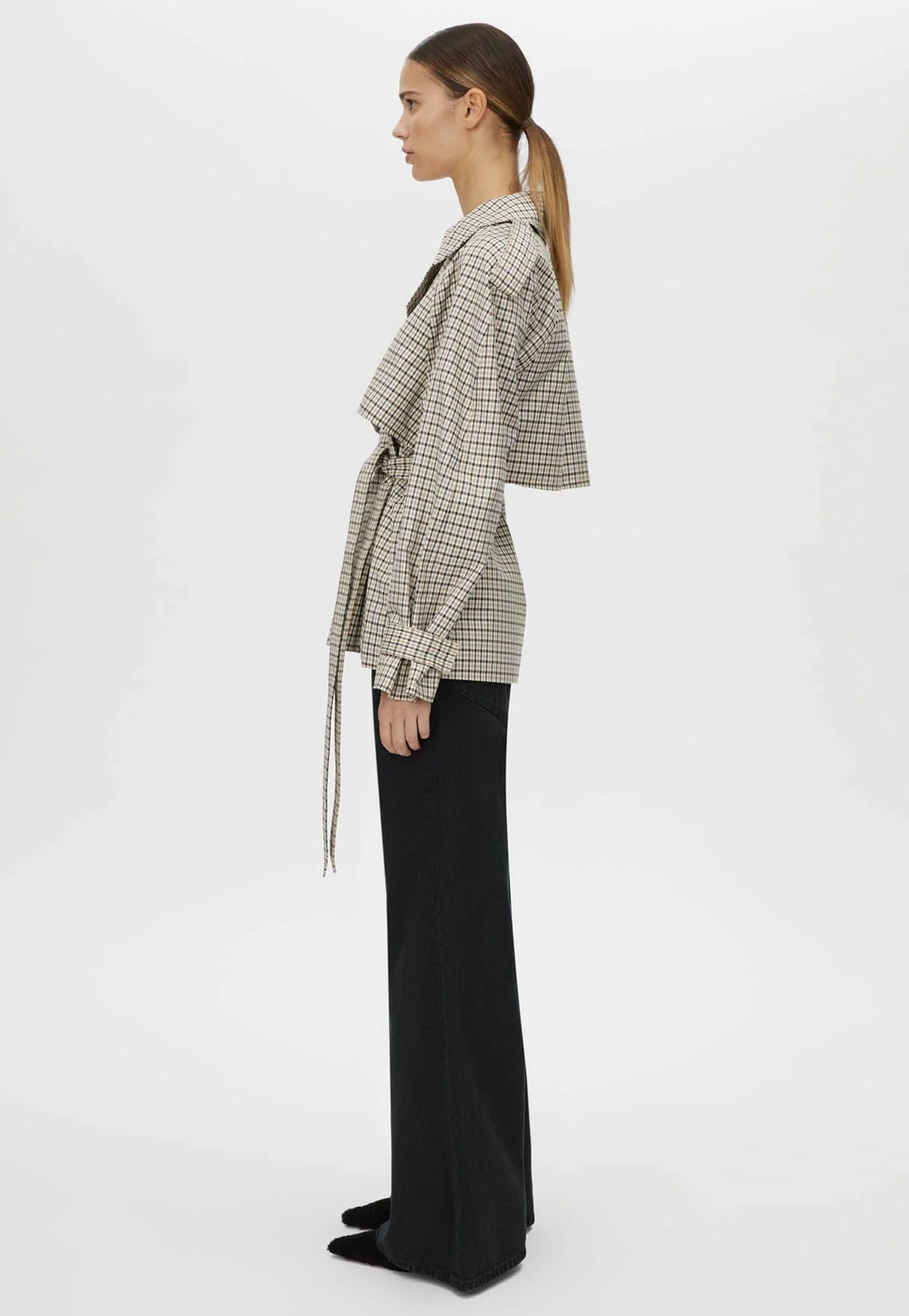 Burdock Check Trench Jacket - Birch Check