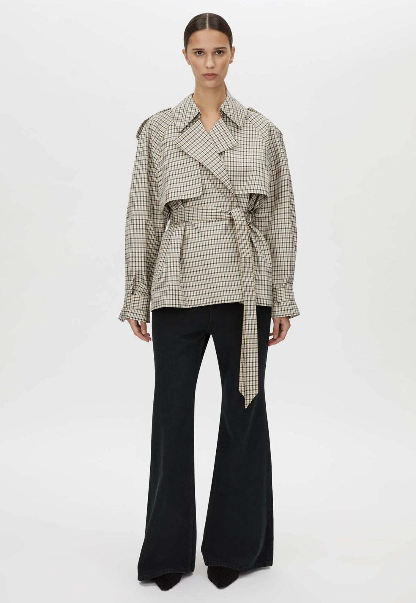 Burdock Check Trench Jacket - Birch Check