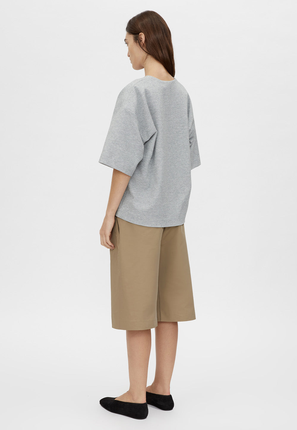 Canova V Neck Tee - Grey Marle