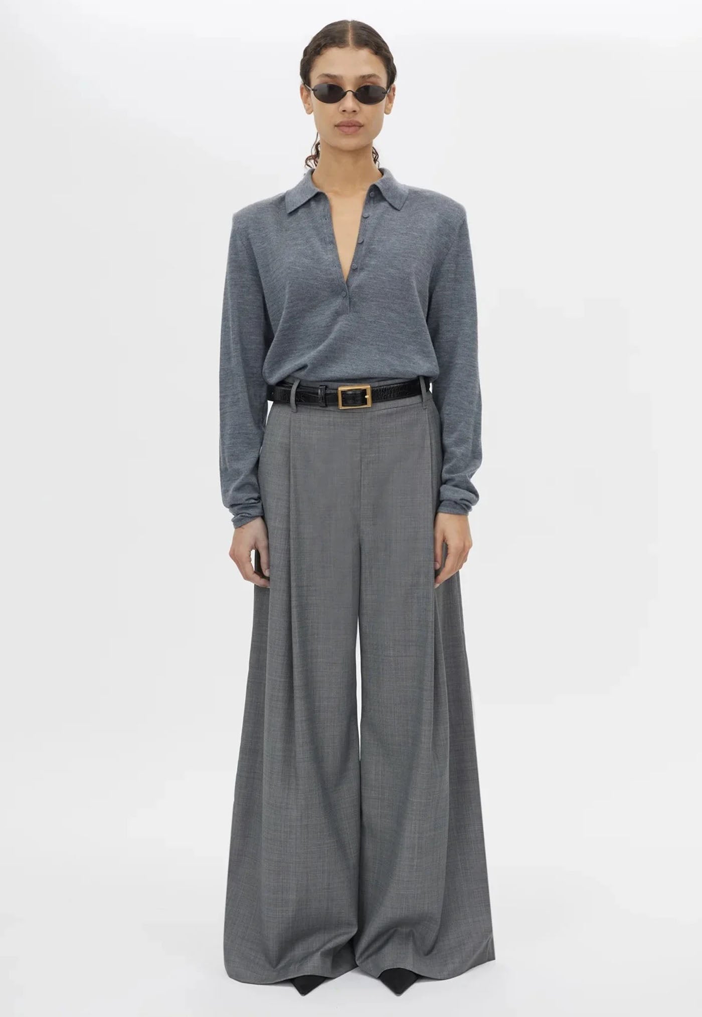 Chime Knit Top - Charcoal Melange