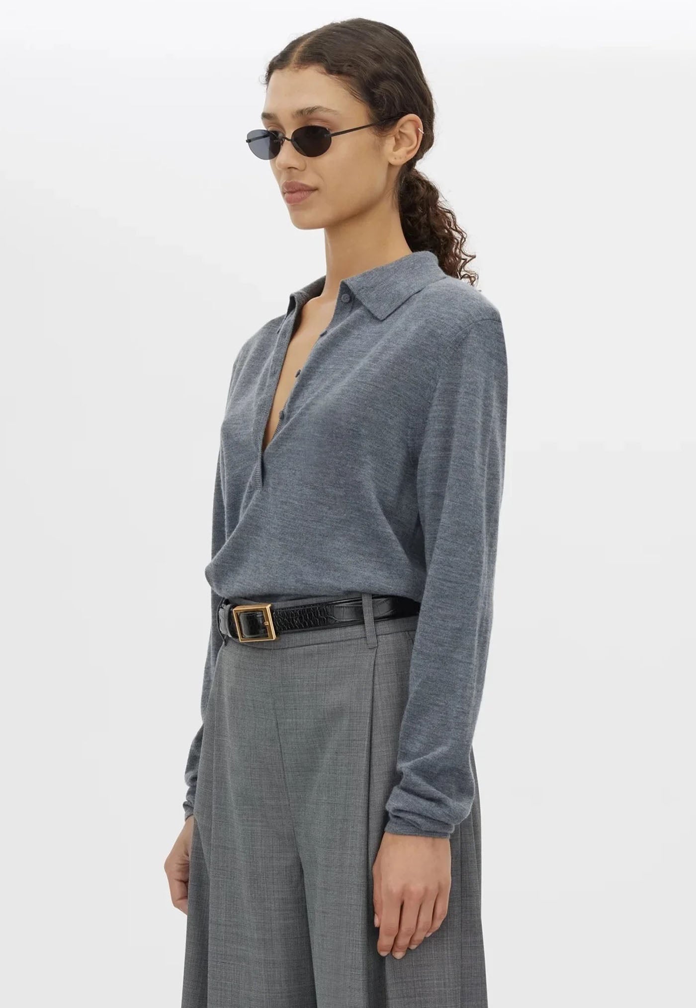 Chime Knit Top - Charcoal Melange