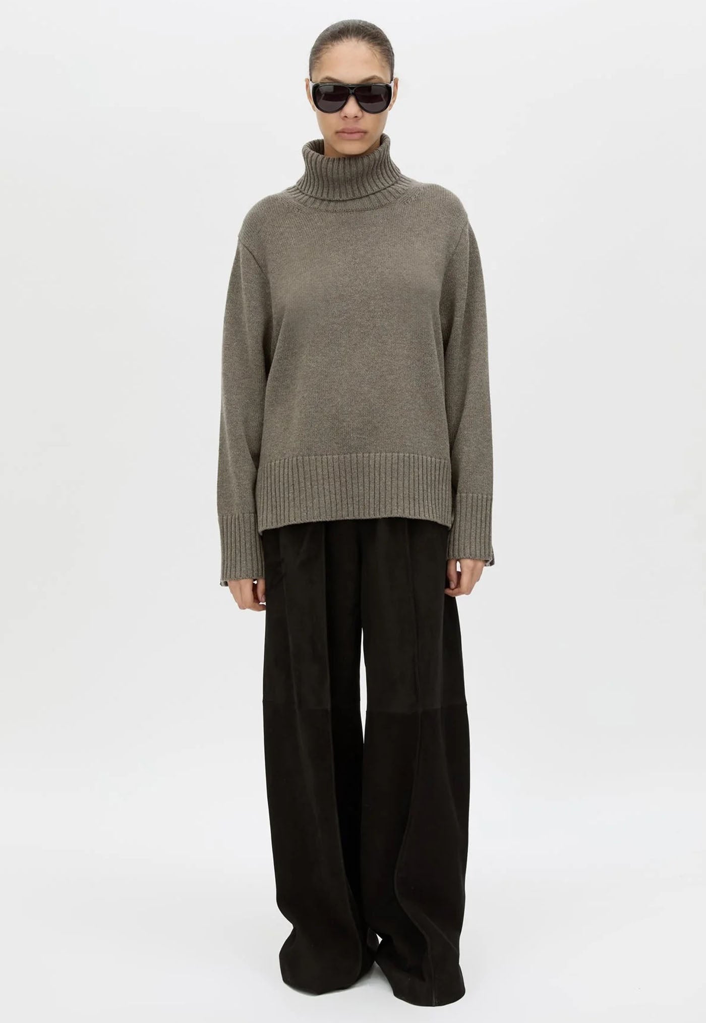 Crawford Roll Neck Sweater - Squirrel