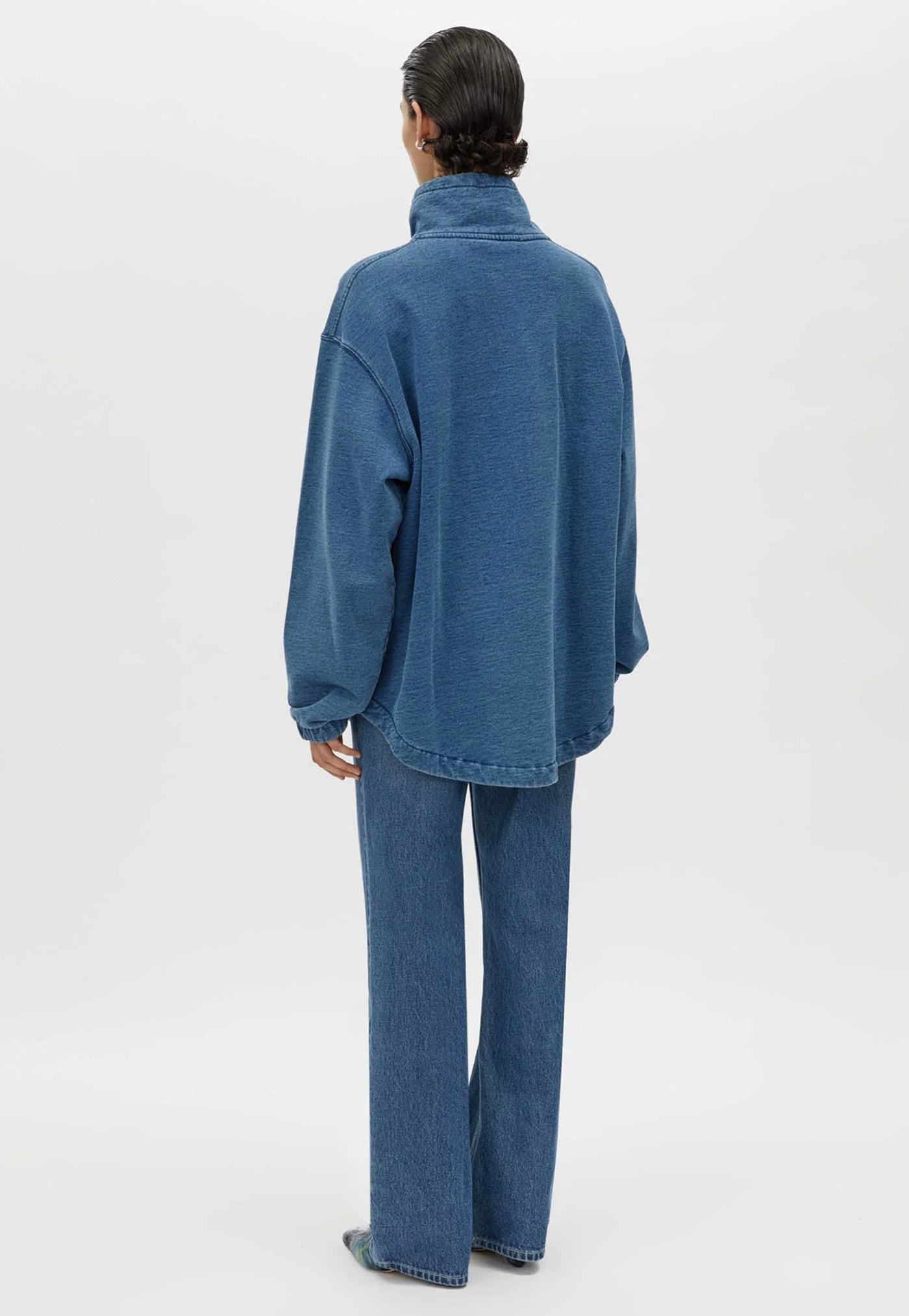 Meena Denim Fleece Pull Over - Classic Blue