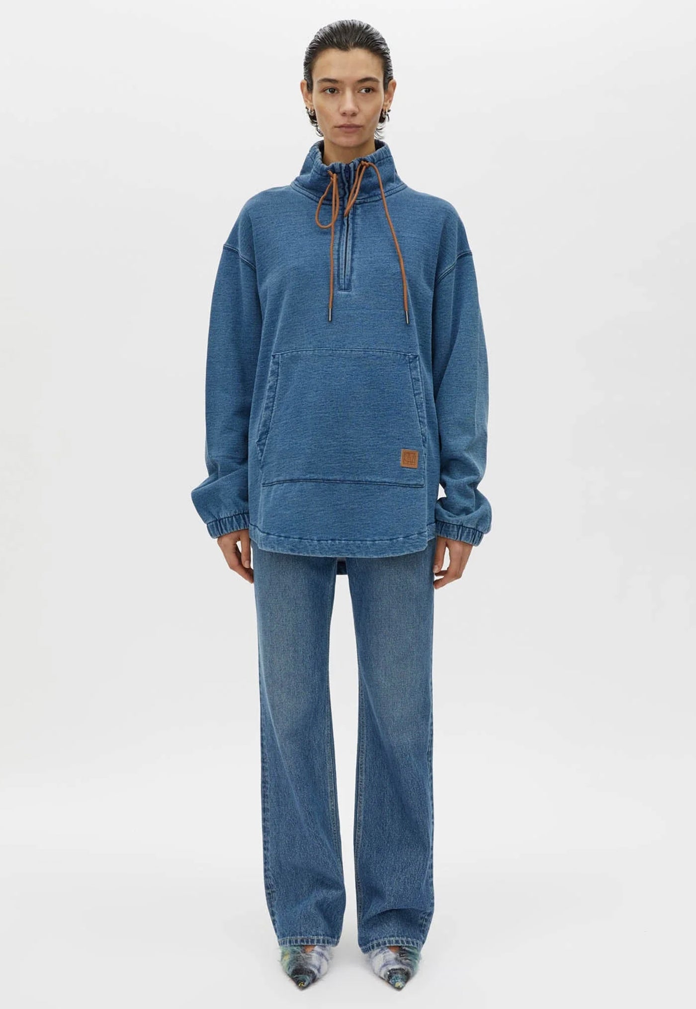 Meena Denim Fleece Pull Over - Classic Blue