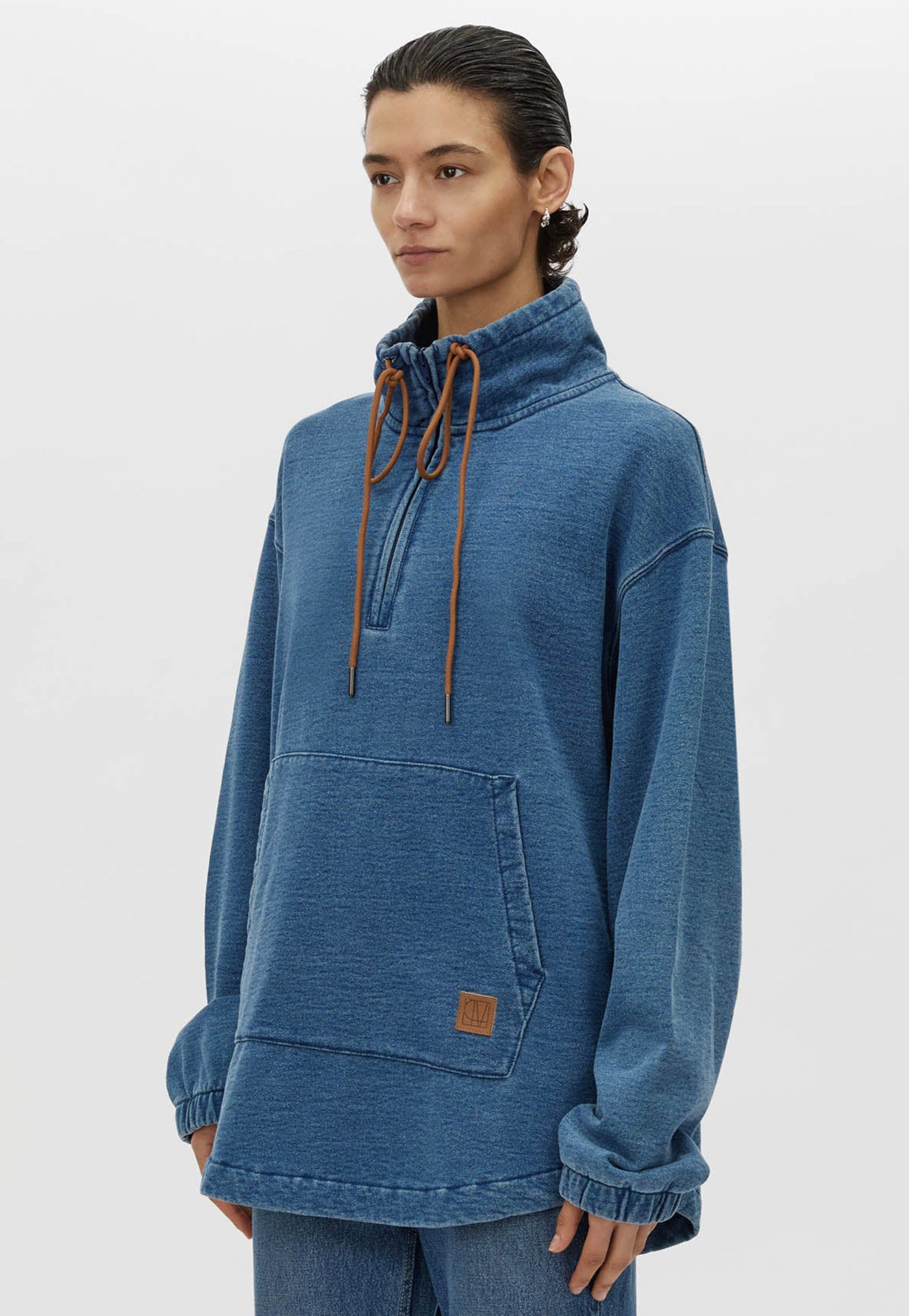 Meena Denim Fleece Pull Over - Classic Blue