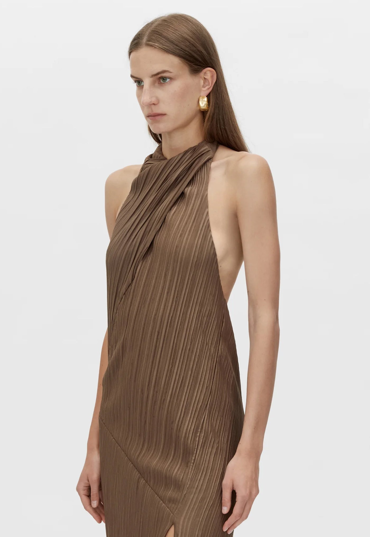 Alto Halter Dress - Bronze