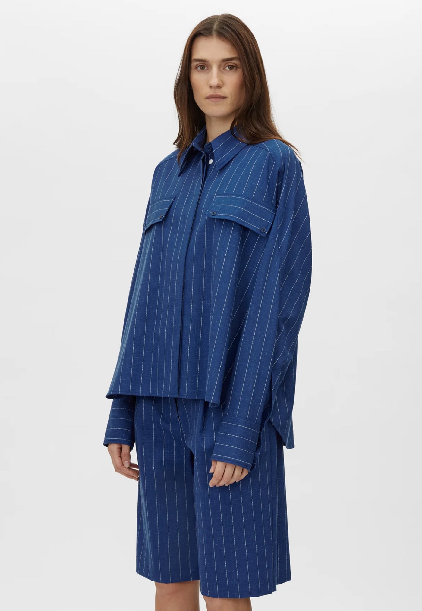 Alberto Shirt - Blue White Stripe